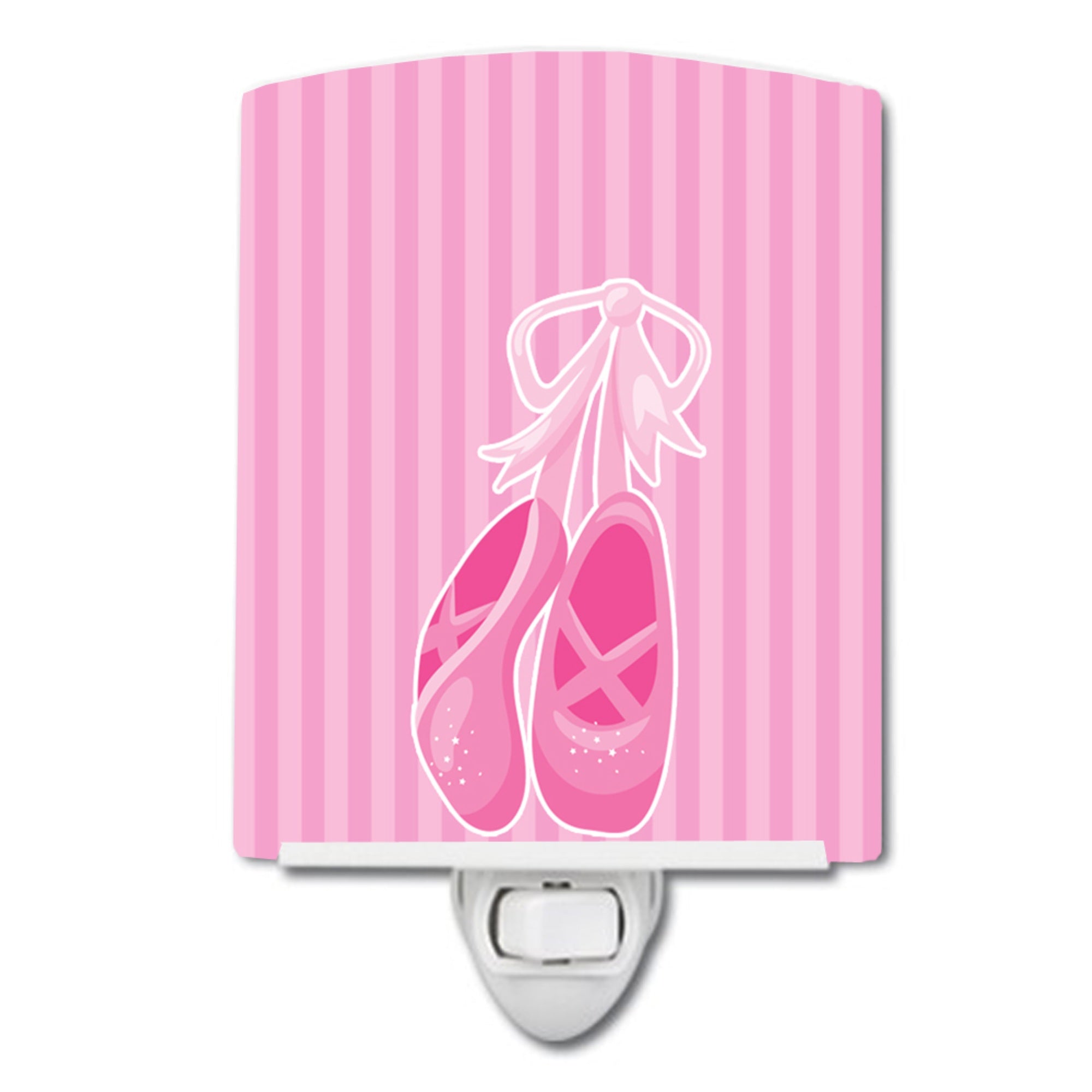  inchCarolines Treasures Ballet Ceramic Night Light, Shoes Stripes, Pink, 6 inch inch x 4 inch inch inch