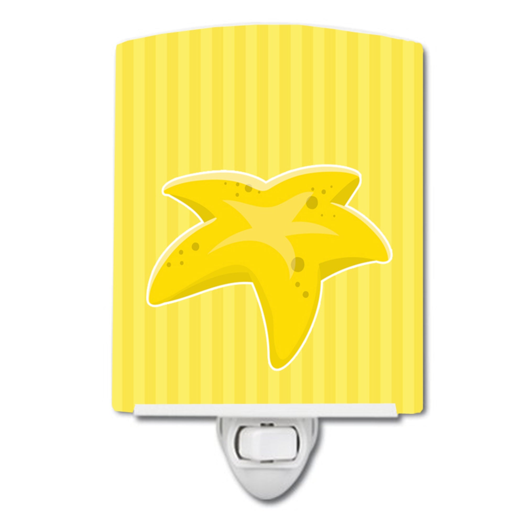  inchCarolines Treasures Starfish Ceramic Night Light, Yellow, 6 inch inch x 4 inch inch inch