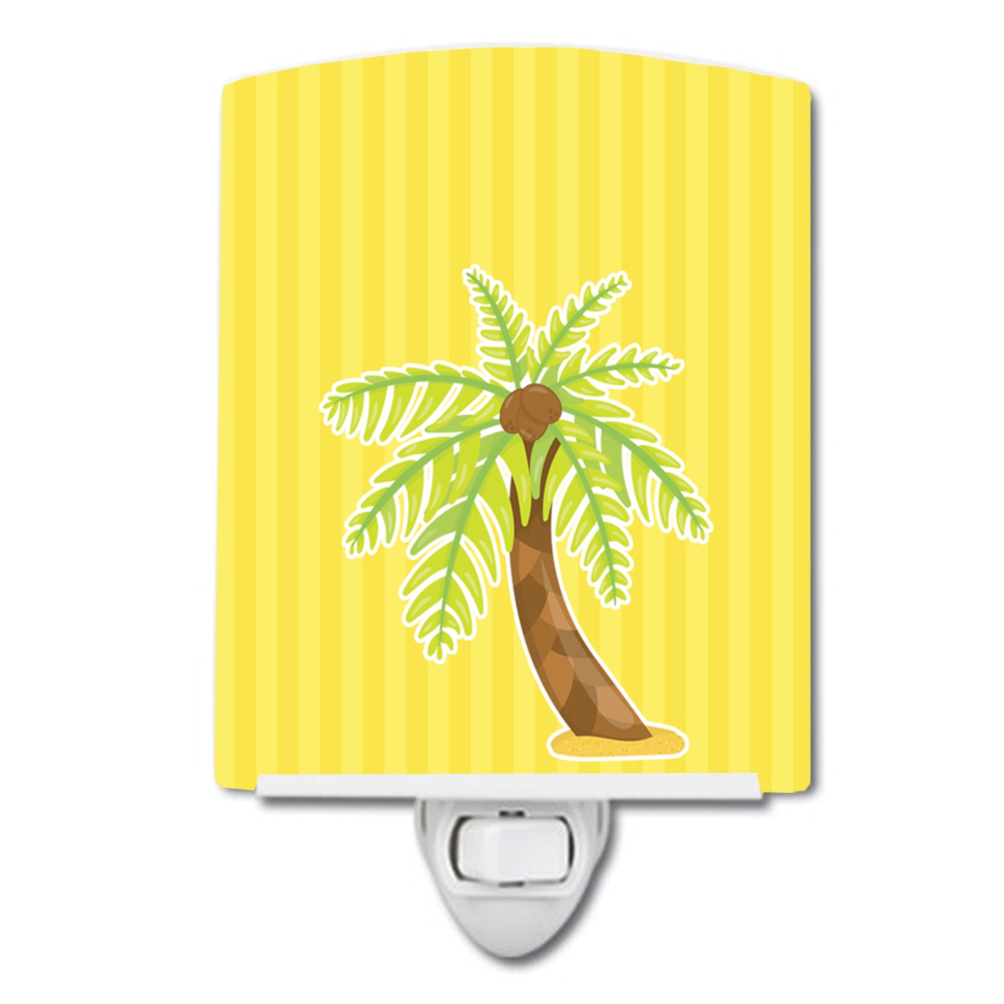 inchCarolines Treasures Palm Tree Ceramic Night Light, Yellow, 6 inch inch x 4 inch inch inch