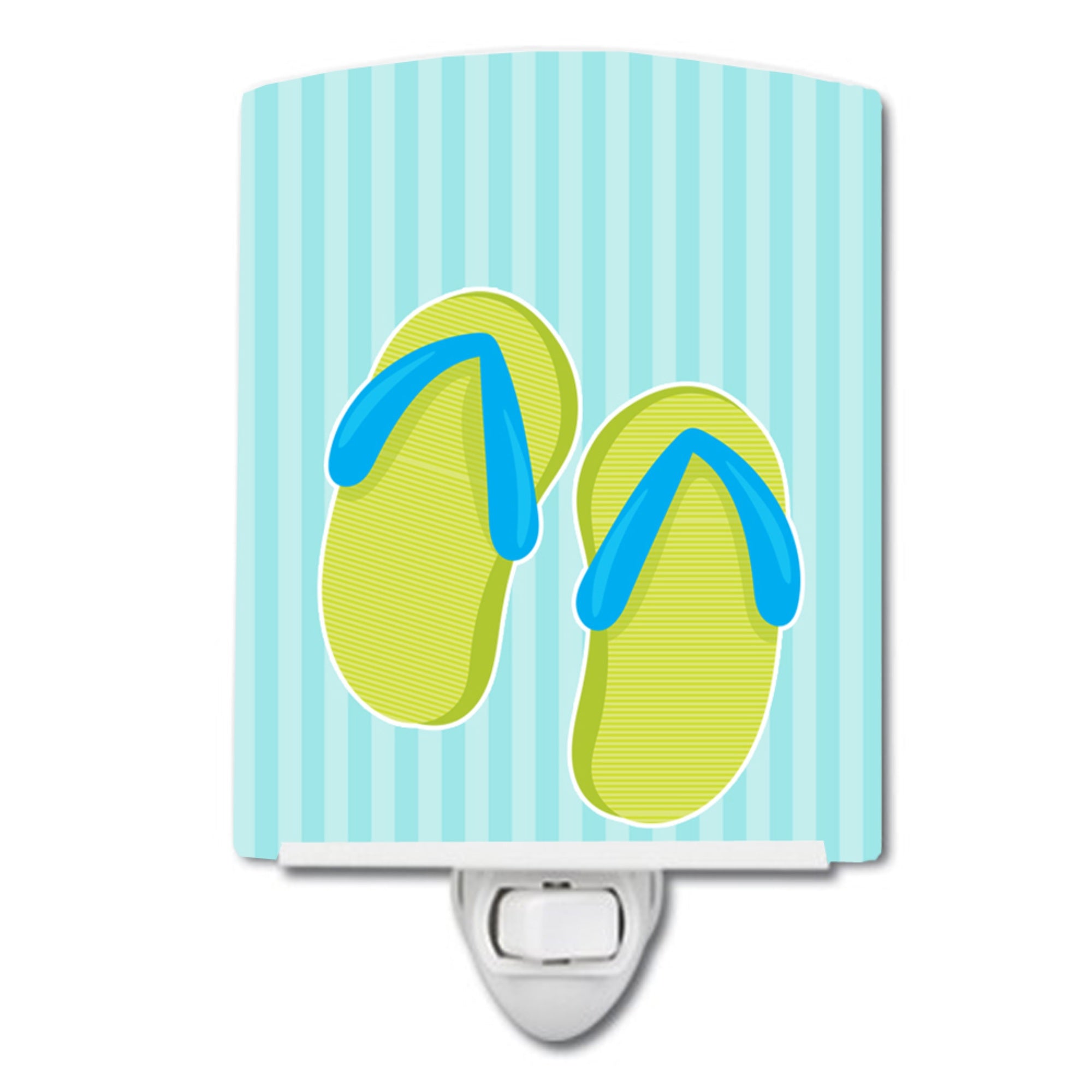  inchCarolines Treasures Beach Ceramic Night Light, Flip Flops, Blue, 6 inch inch x 4 inch inch inch