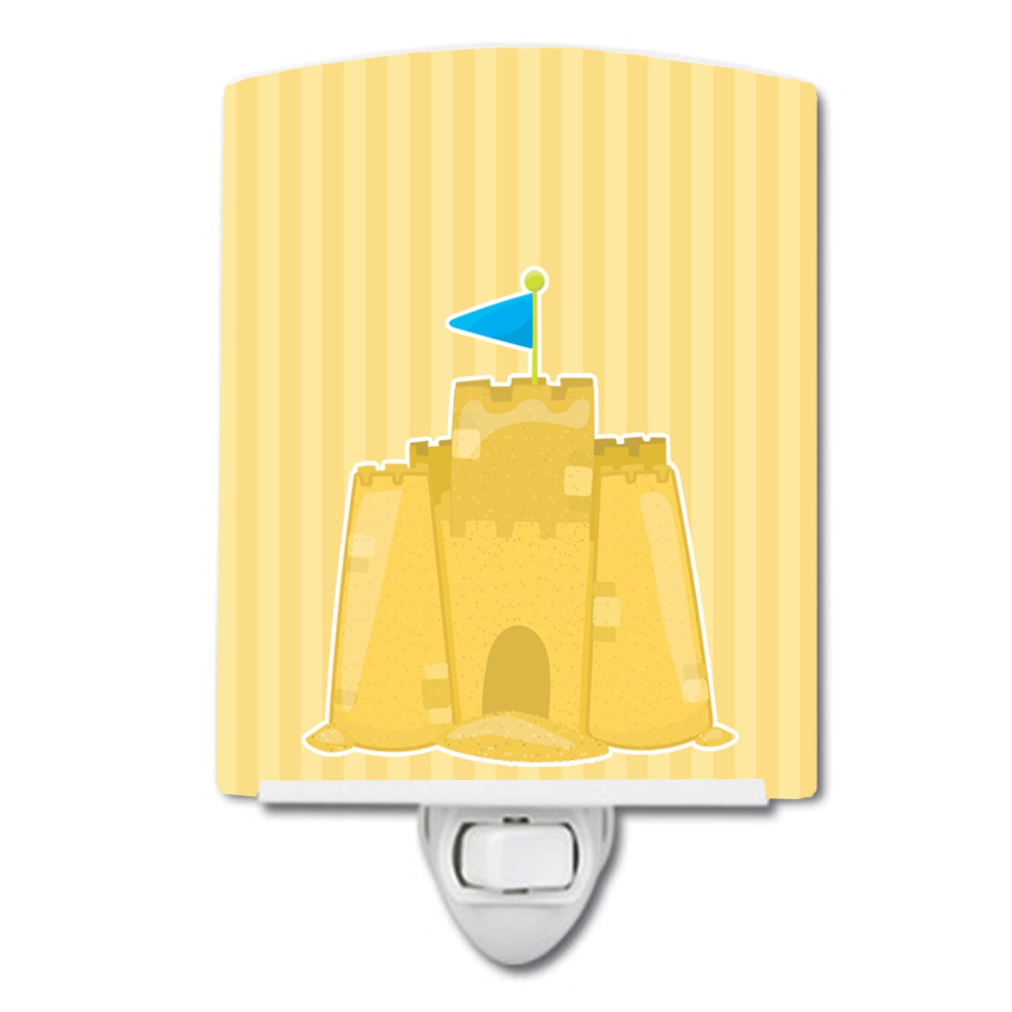  inchCarolines Treasures Beach Ceramic Night Light, Sand Castle, Beige, 6 inch inch x 4 inch inch inch