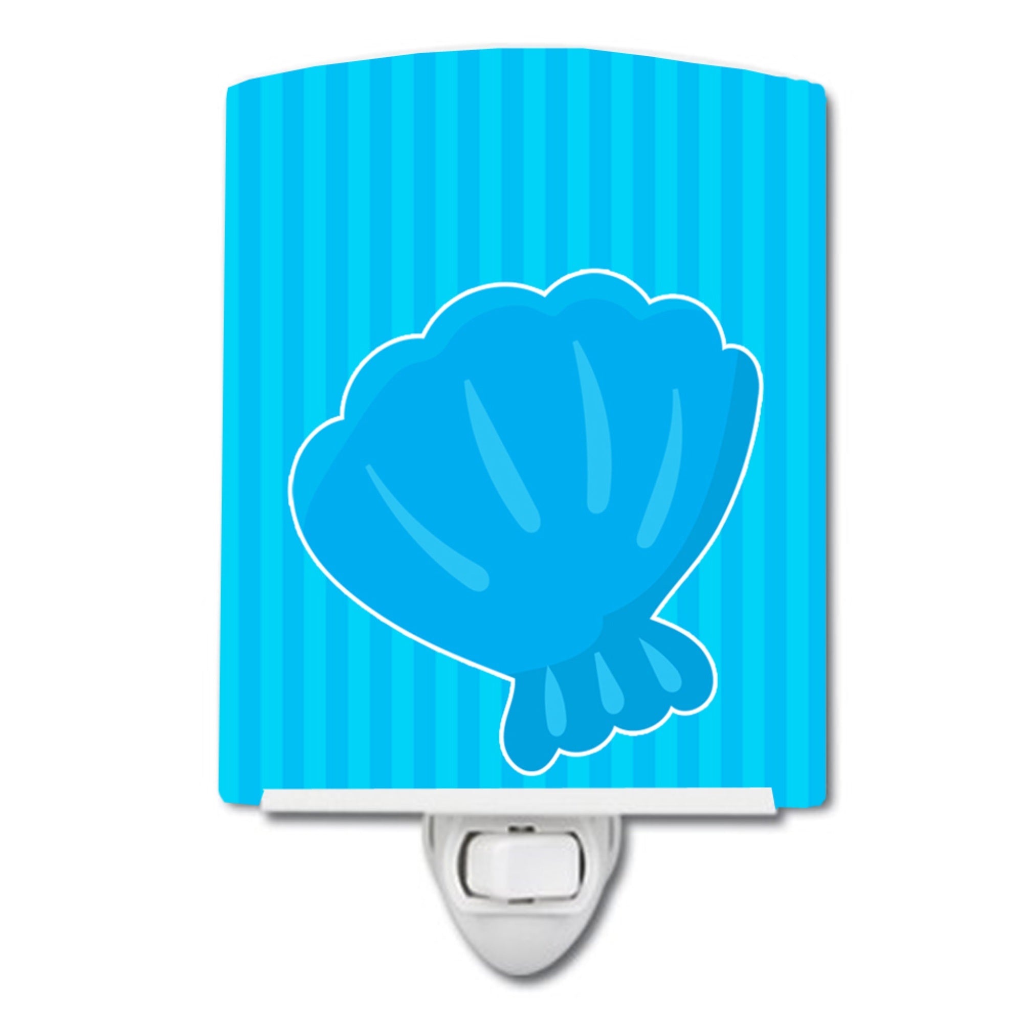  inchCarolines Treasures Beach Shell Ceramic Night Light, Blue, 6 inch inch x 4 inch inch inch