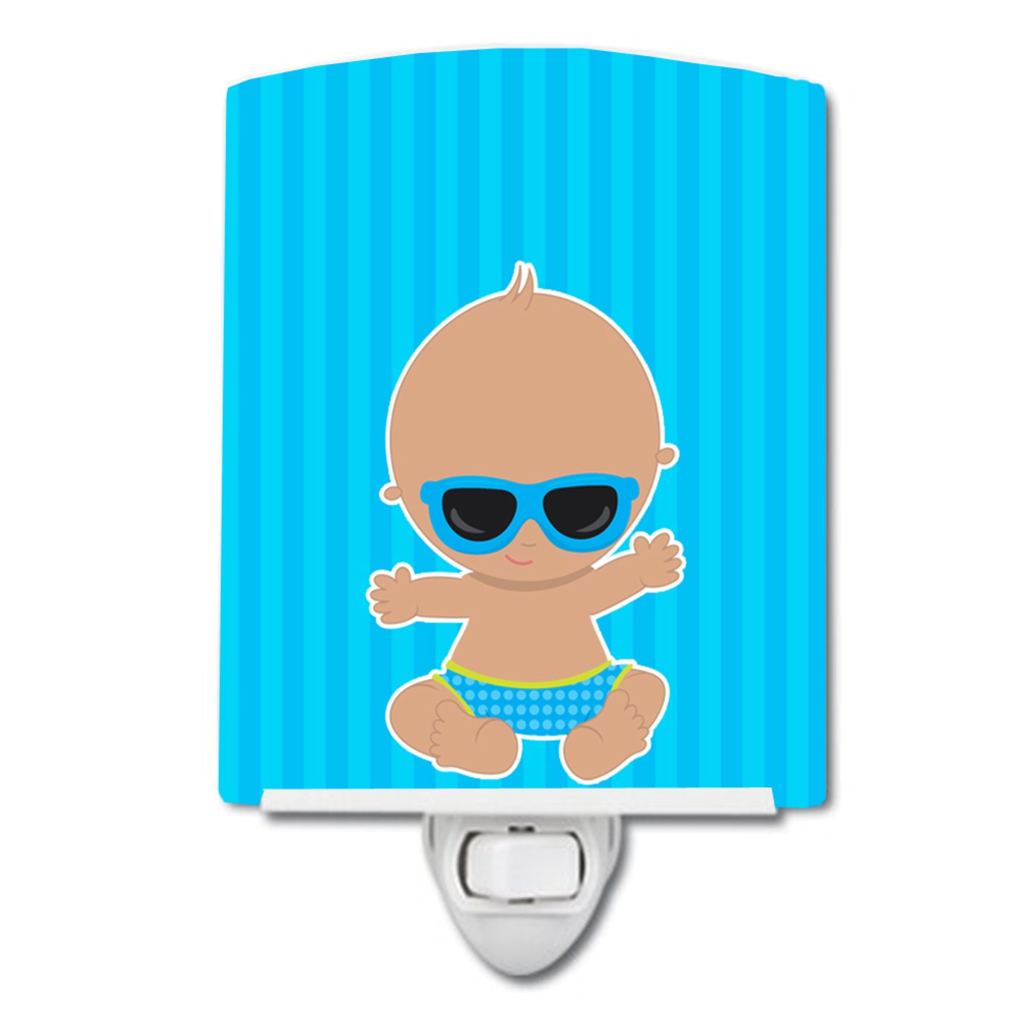  inchCarolines Treasures Beach Baby Boy Ceramic Night Light, Sunglasses, Blue, 6 inch inch x 4 inch inch inch