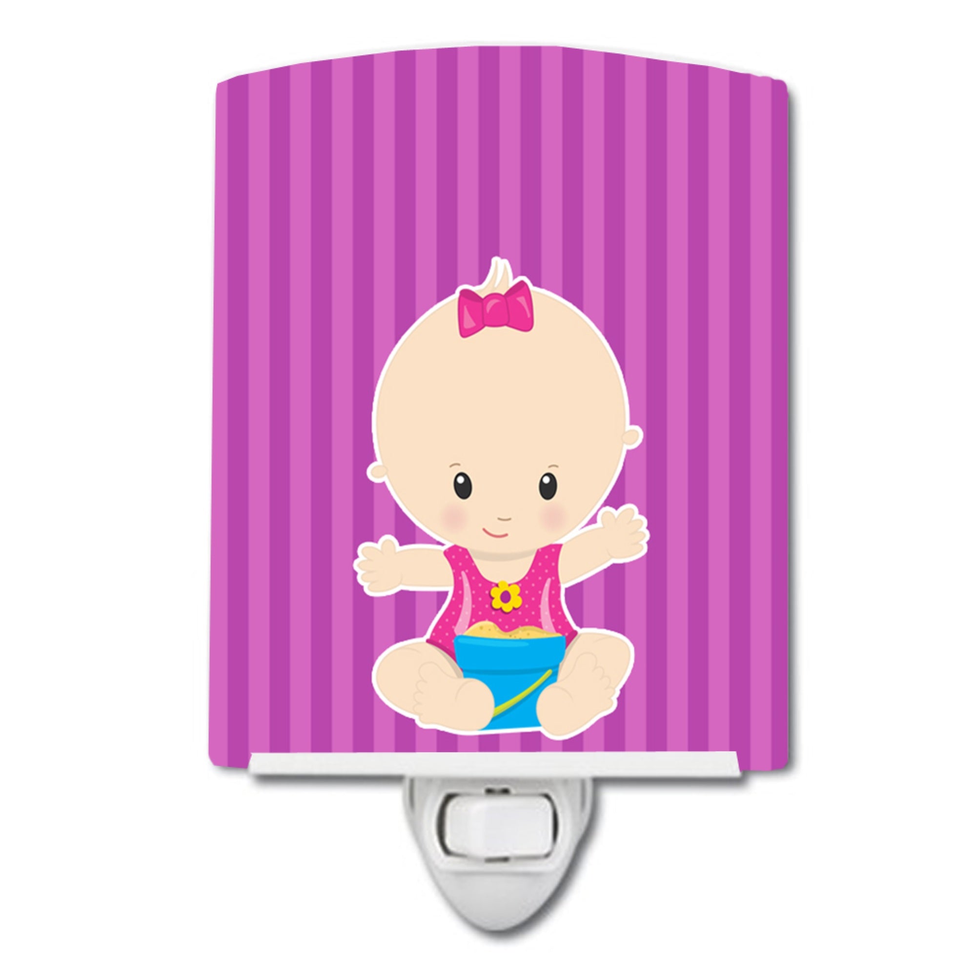  inchCarolines Treasures Beach Baby Girl Ceramic Night Light, Purple, 6 inch inch x 4 inch inch inch