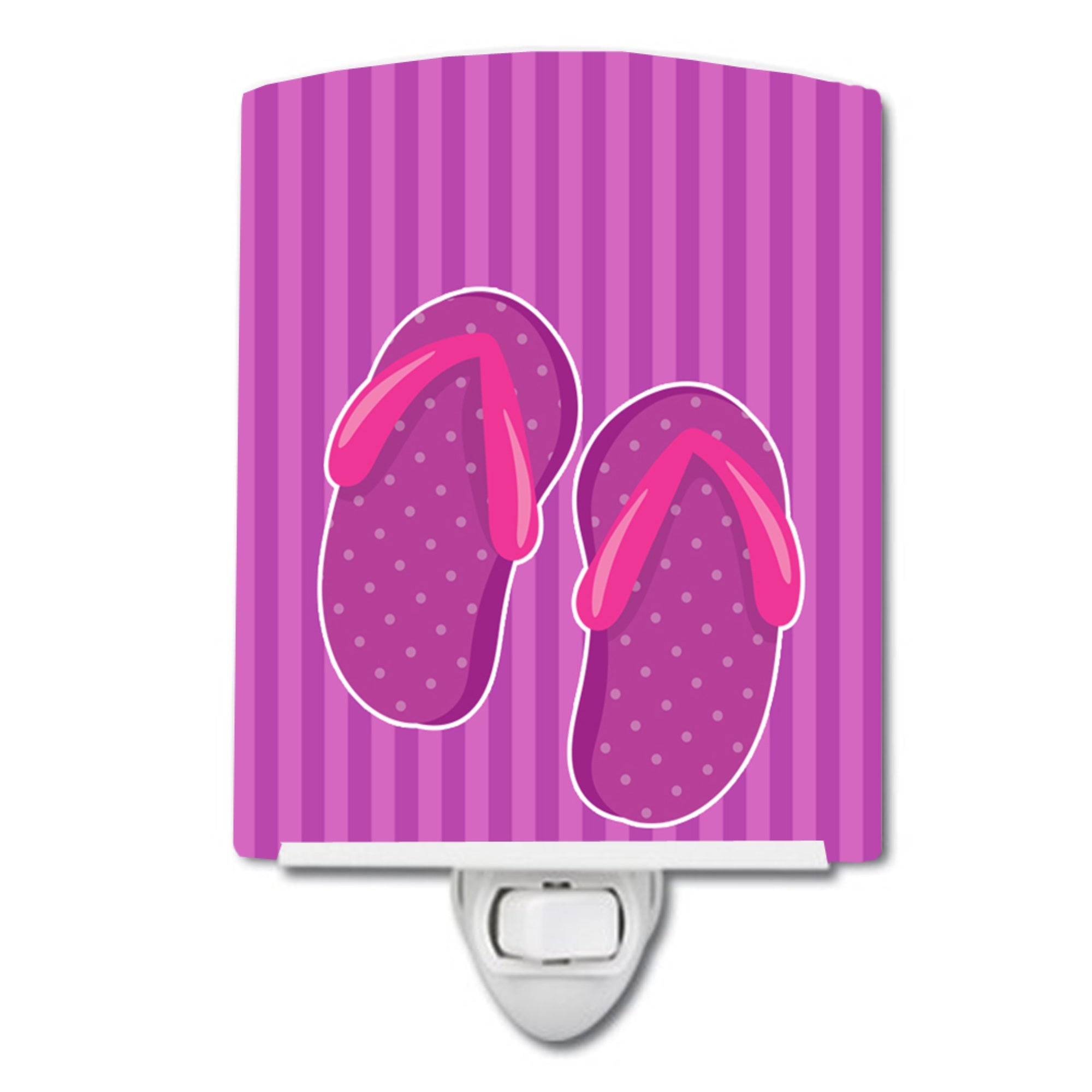  inchCarolines Treasures Beach Baby Girl Ceramic Night Light, Flip Flops, Purple, 6 inch inch x 4 inch inch inch