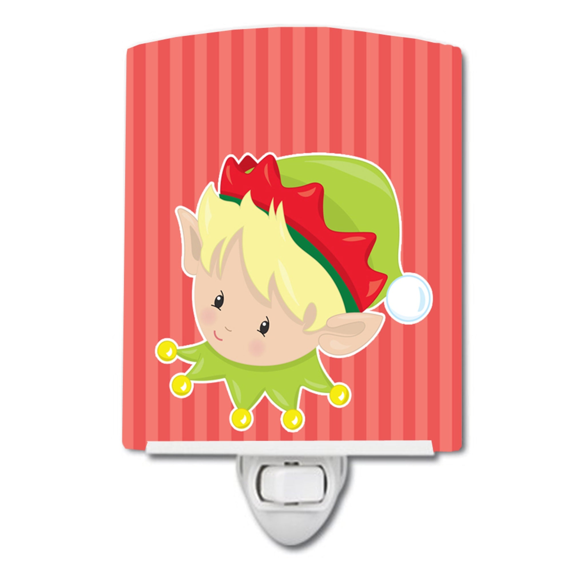  inchCarolines Treasures Christmas Blonde Ceramic Night Light, Boy Elf, Red, 6 inch inch x 4 inch inch inch