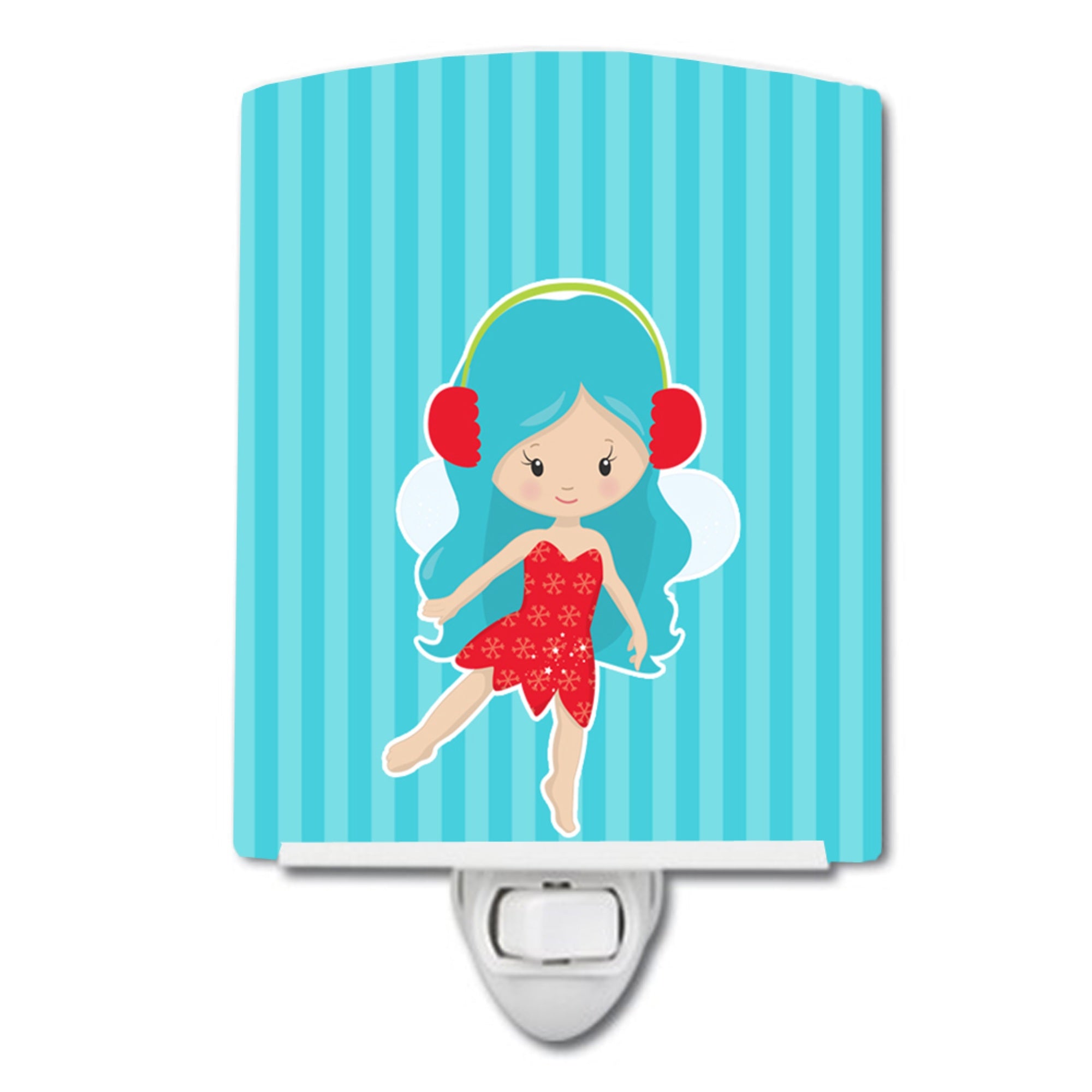  inchCarolines Treasures Blue Haired Fairy Ceramic Night Light, Blue, 6 inch inch x 4 inch inch, BB8676CNL inch