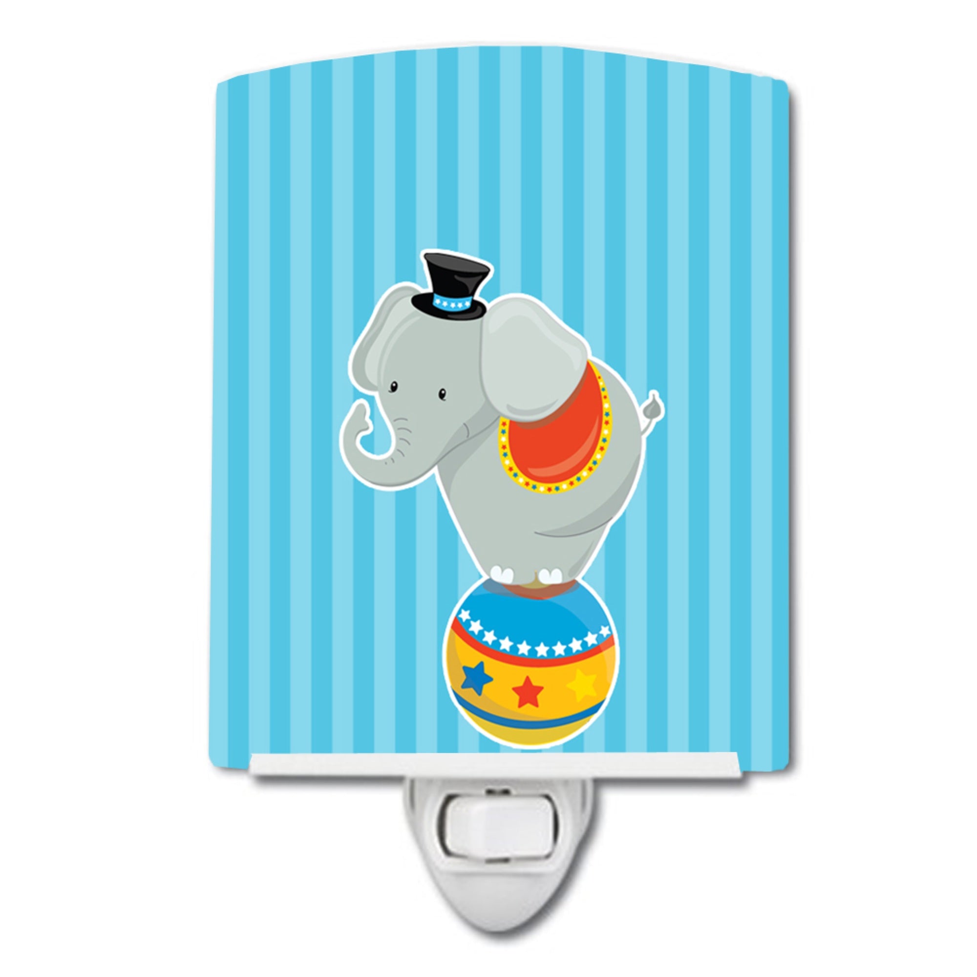  inchCarolines Treasures Circus Elephant Ceramic Night Light, Blue, 6 inch inch x 4 inch inch inch