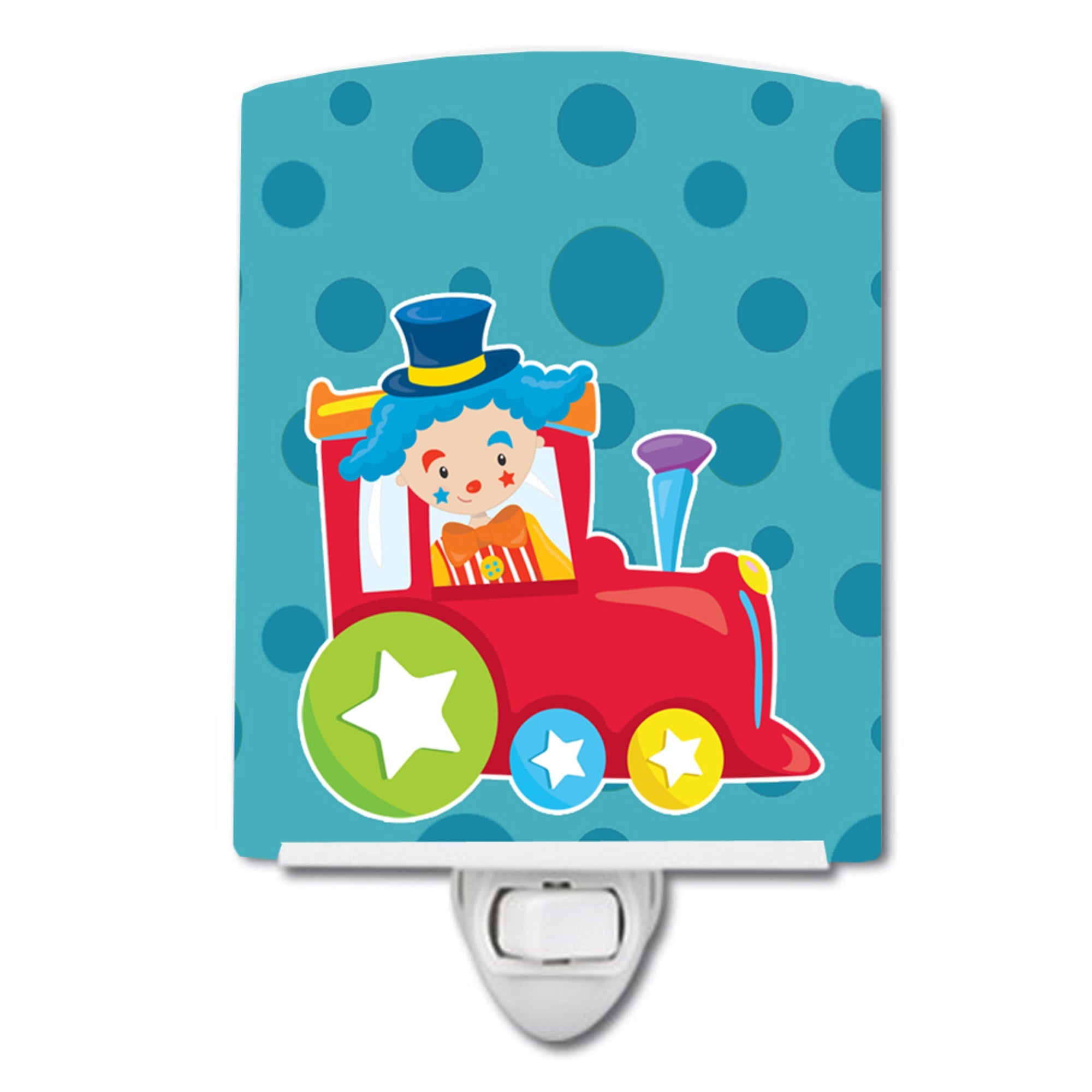  inchCarolines Treasures Circus Ceramic Night Light, Clown Train, Blue, 6 inch inch x 4 inch inch inch
