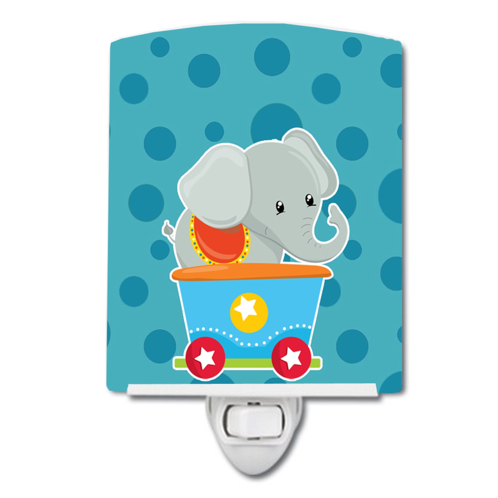  inchCarolines Treasures Circus Elephant Ceramic Night Light, Train Car, Blue, 6 inch inch x 4 inch inch inch