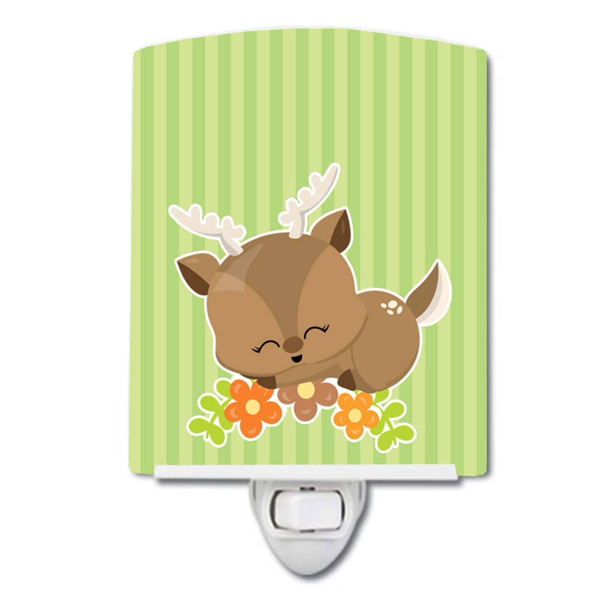  inchCarolines Treasures Deer Ceramic Night Light, #2 Green, 6 inch inch x 4 inch inch inch