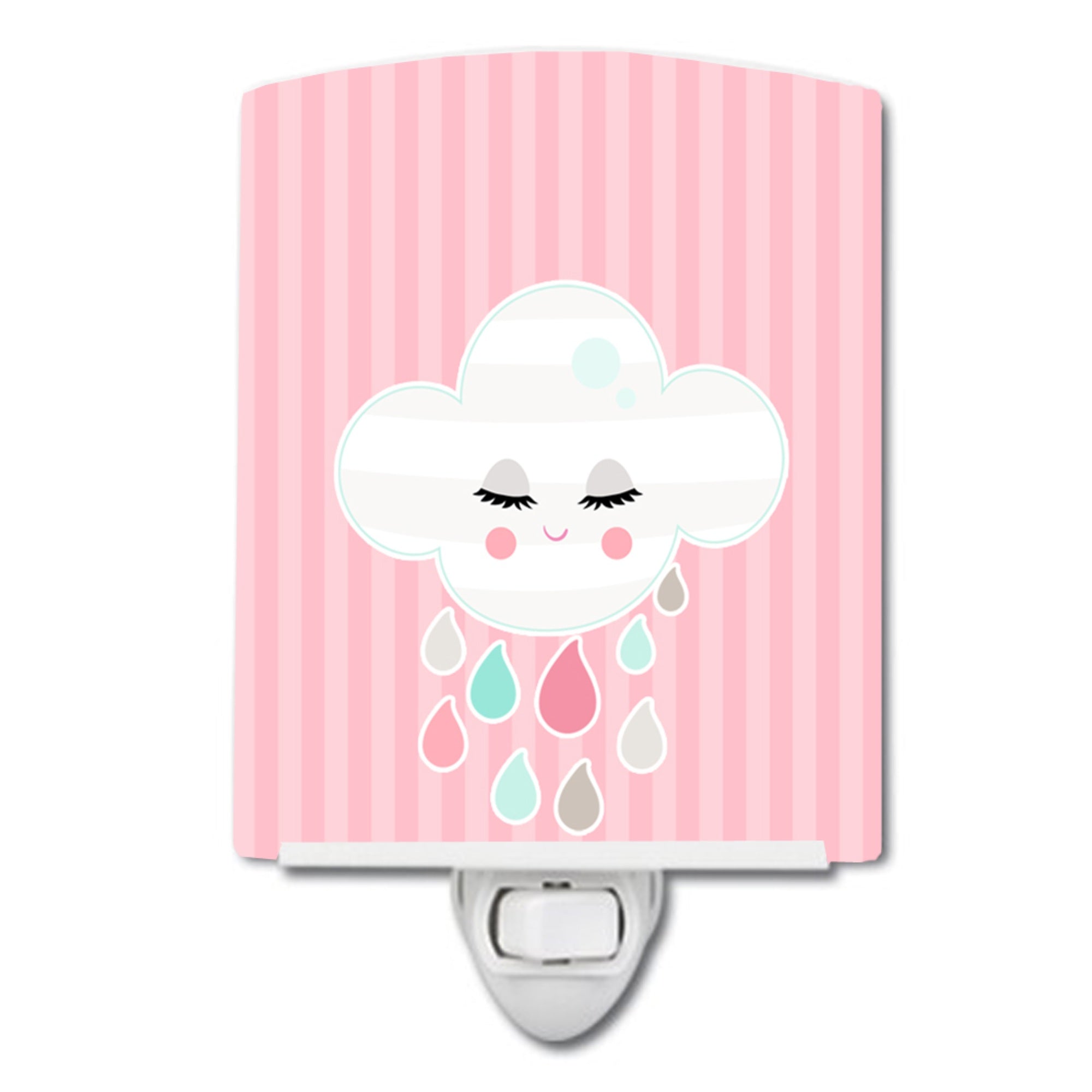  inchCarolines Treasures Ceramic Night Light, Rain Cloud, Pink, 6 inch inch x 4 inch inch inch