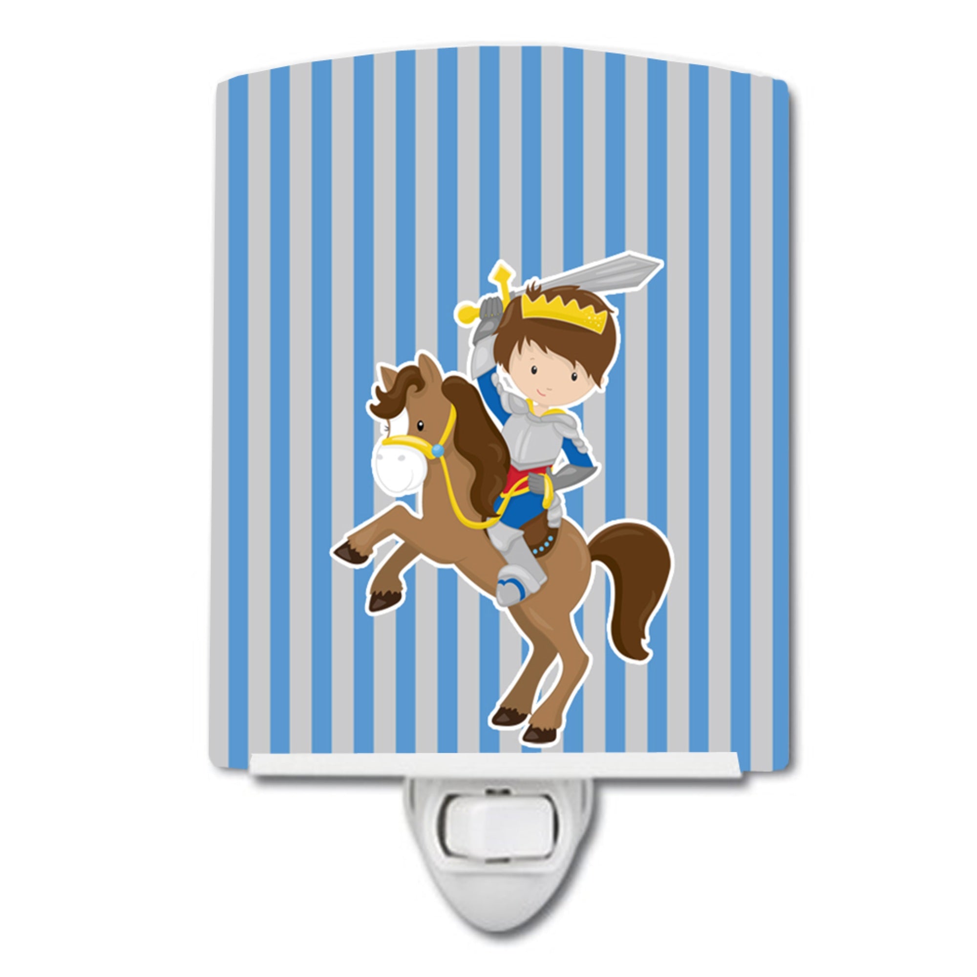  inchCarolines Treasures Brunette Boy Ceramic Night Light, Knight Horse, Multicolor, 6 inch inch x 4 inch inch inch