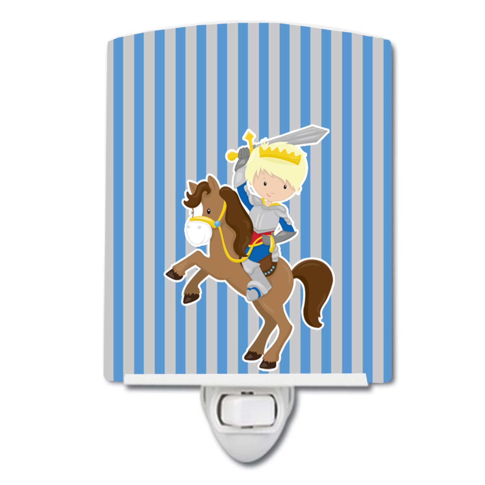  inchCarolines Treasures Blonde Boy Knight Ceramic Night Light, Horse, Multicolor, 6 inch inch x 4 inch inch inch