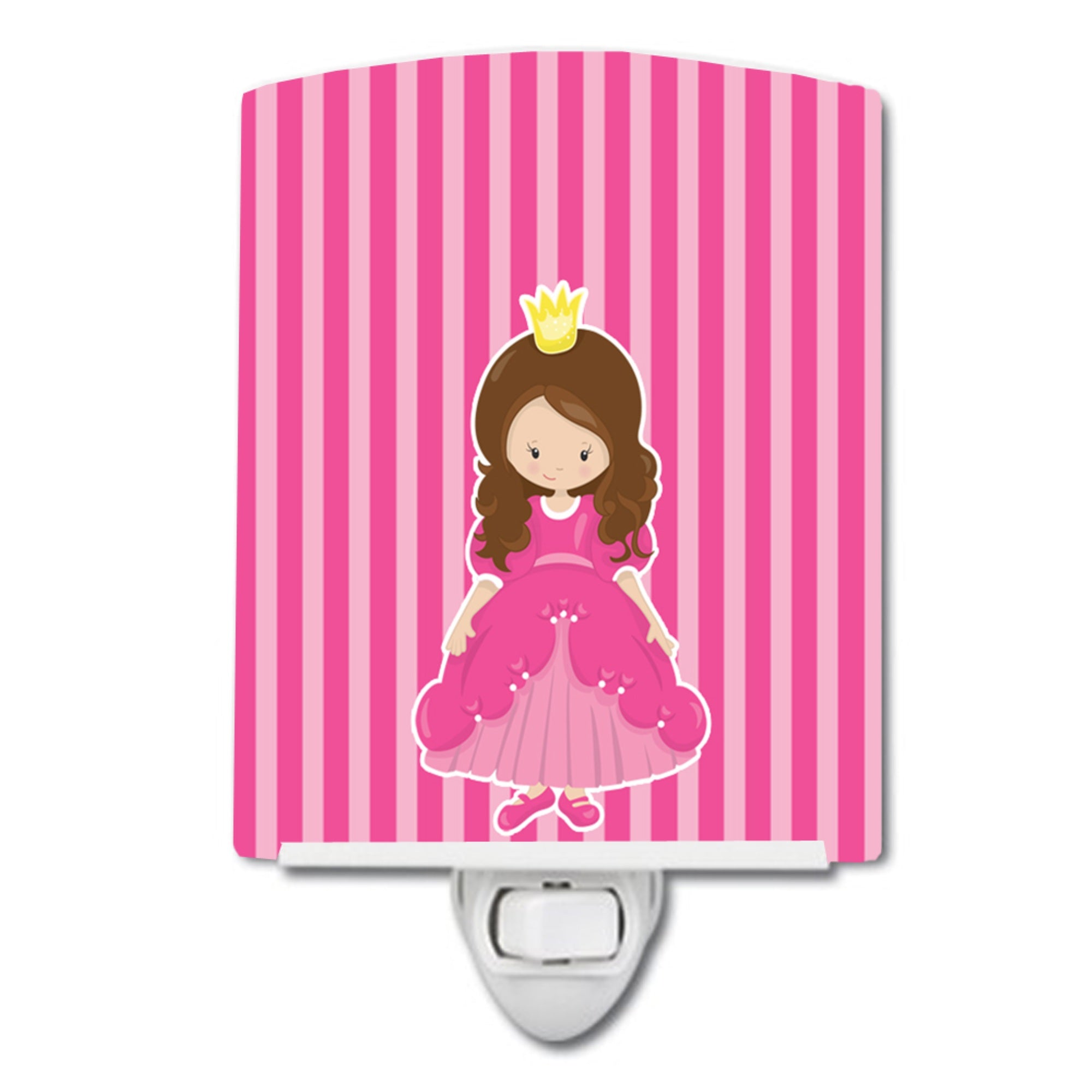  inchCarolines Treasures Brunette Girl Princess Ceramic Night Light, Grace, Pink, 6 inch inch x 4 inch inch inch