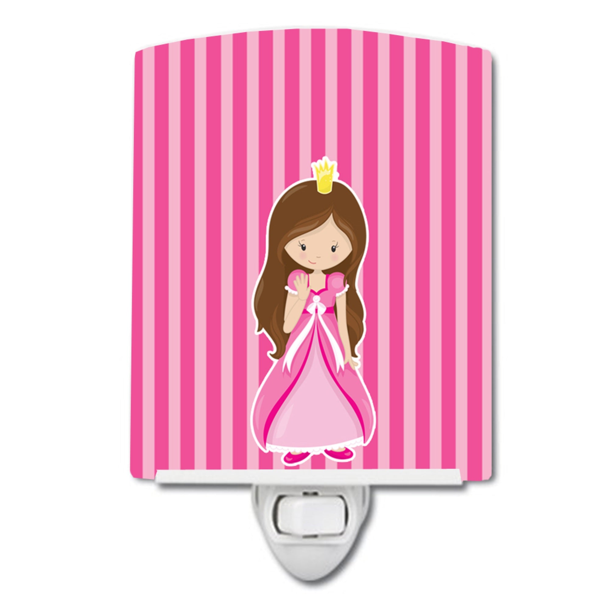  inchCarolines Treasures Brunette Girl Princess Ceramic Night Light, Pink, 6 inch inch x 4 inch inch inch
