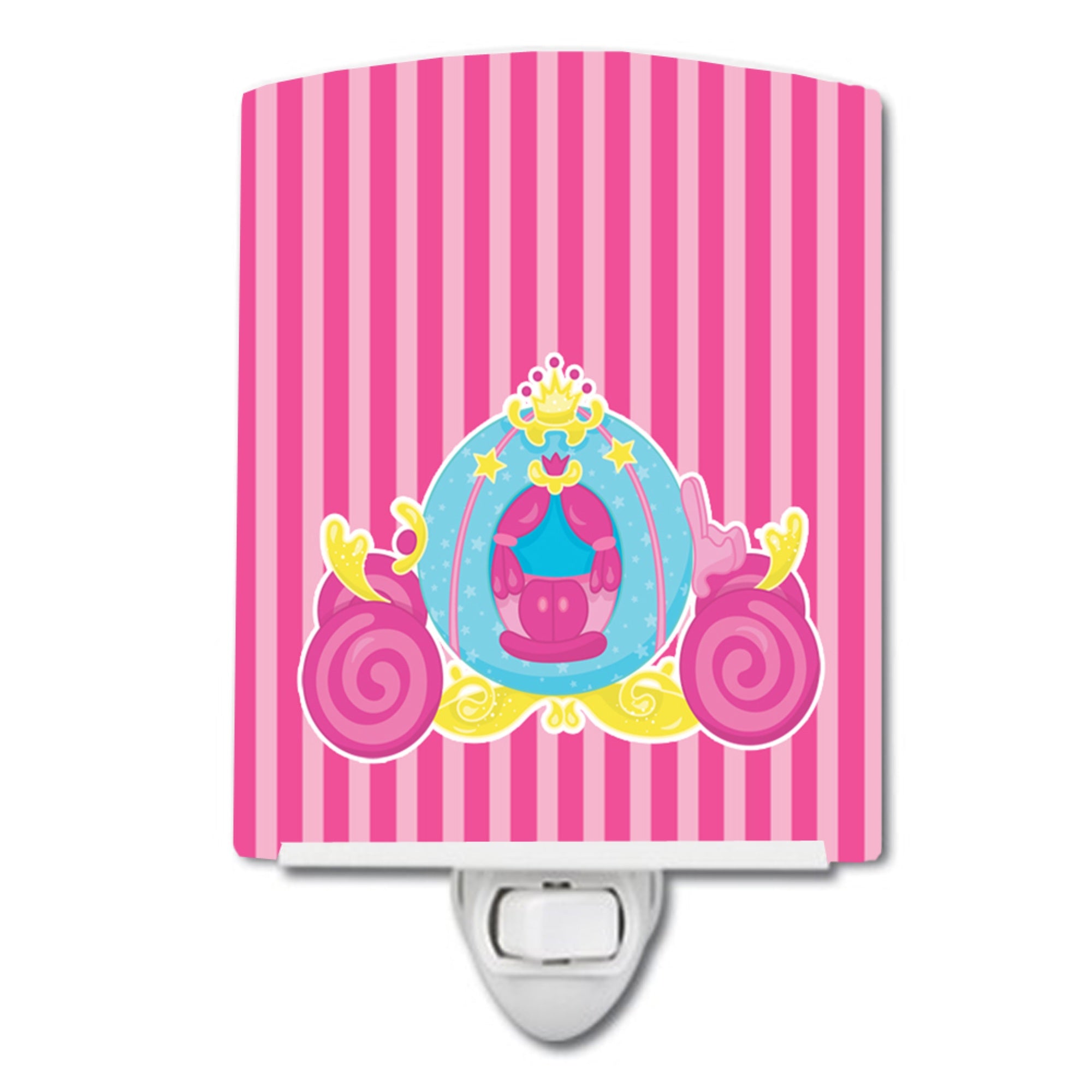  inchCarolines Treasures Princess Ceramic Night Light, Carriage, Pink, 6 inch inch x 4 inch inch inch