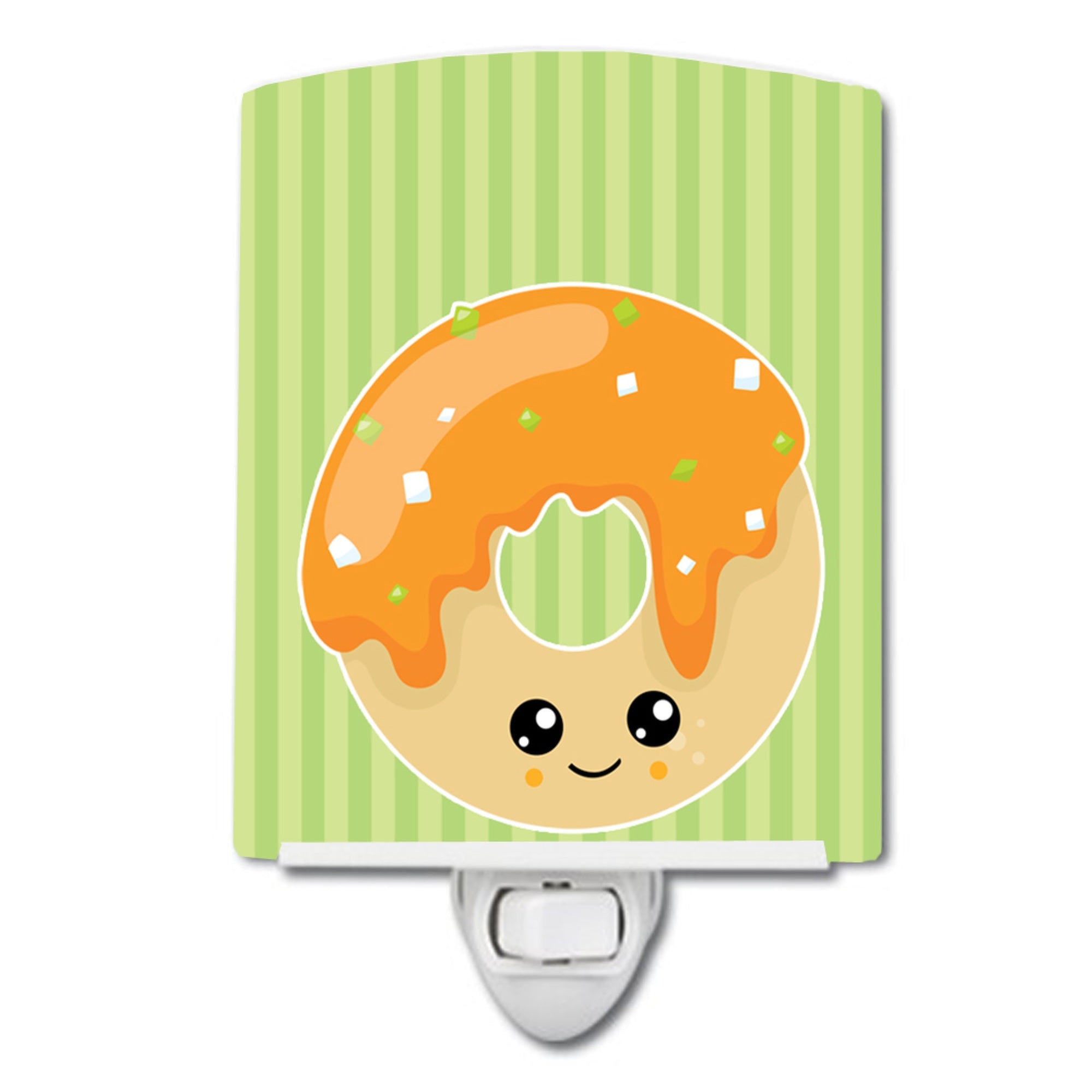  inchCarolines Treasures Fall Ceramic Night Light, Doughnut, Green, 6 inch inch x 4 inch inch inch