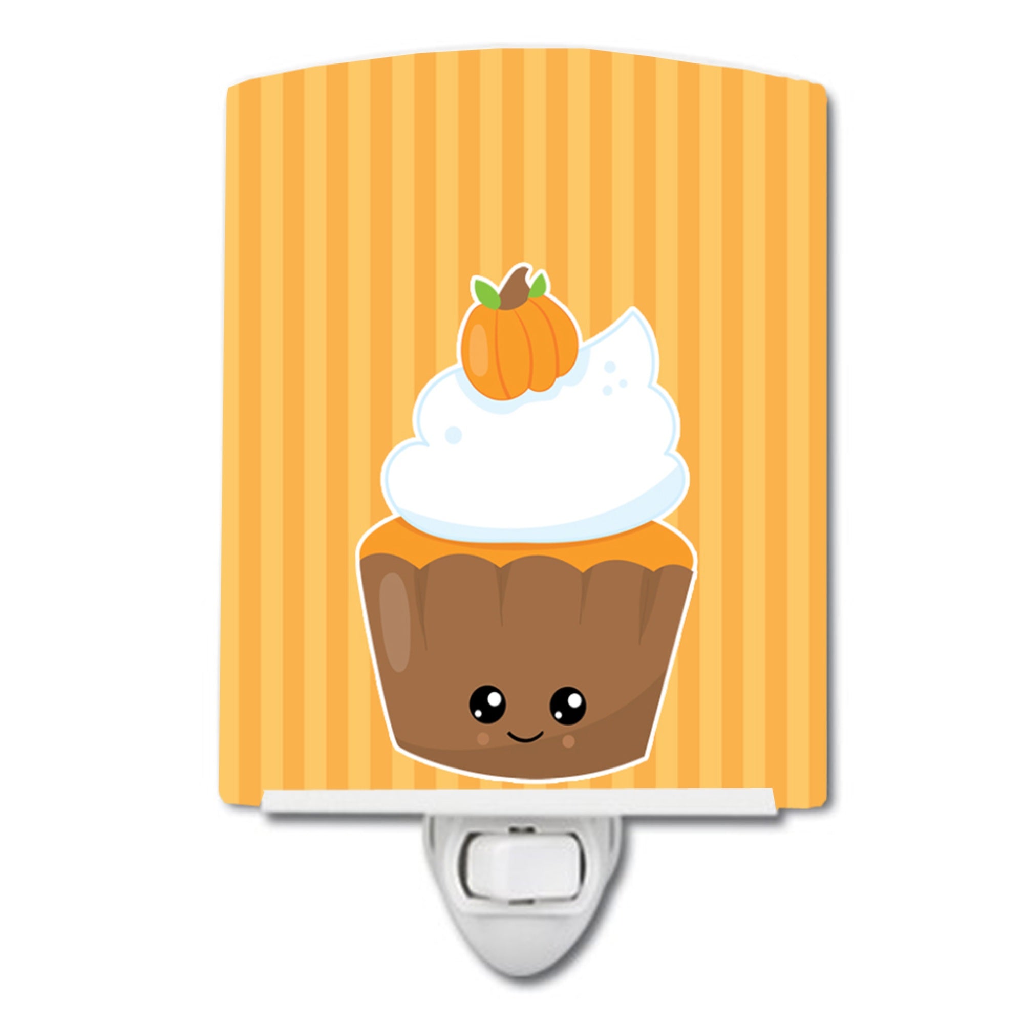 inchCarolines Treasures Fall Ceramic Night Light, Cupcake, Orange, 6 inch inch x 4 inch inch inch