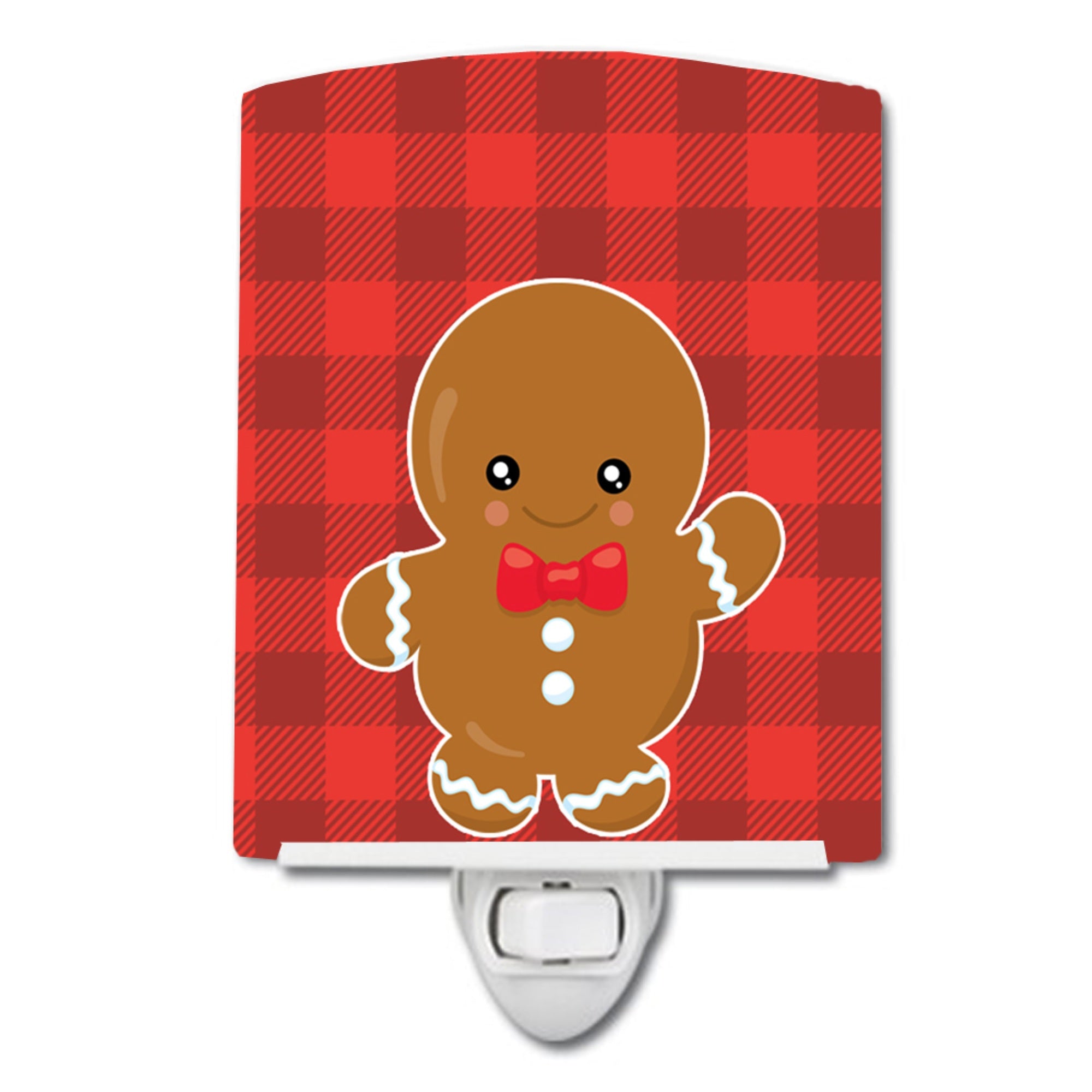  inchCarolines Treasures Christmas Gingerbread Ceramic Night Light, Boy, Red, 6 inch inch x 4 inch inch inch