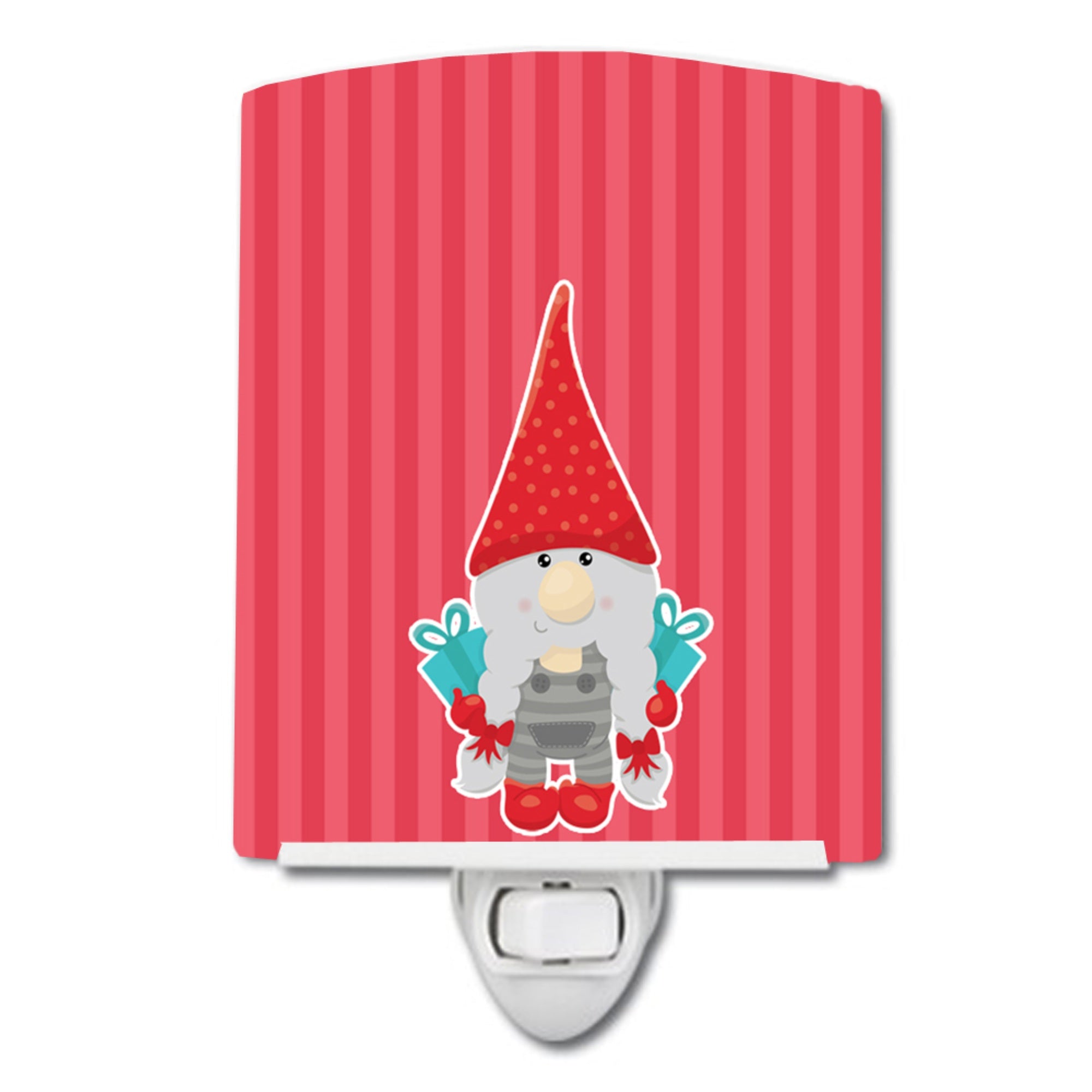  inchCarolines Treasures Merry Christmas Ceramic Night Light, Gnome, Red, 6 inch inch x 4 inch inch inch