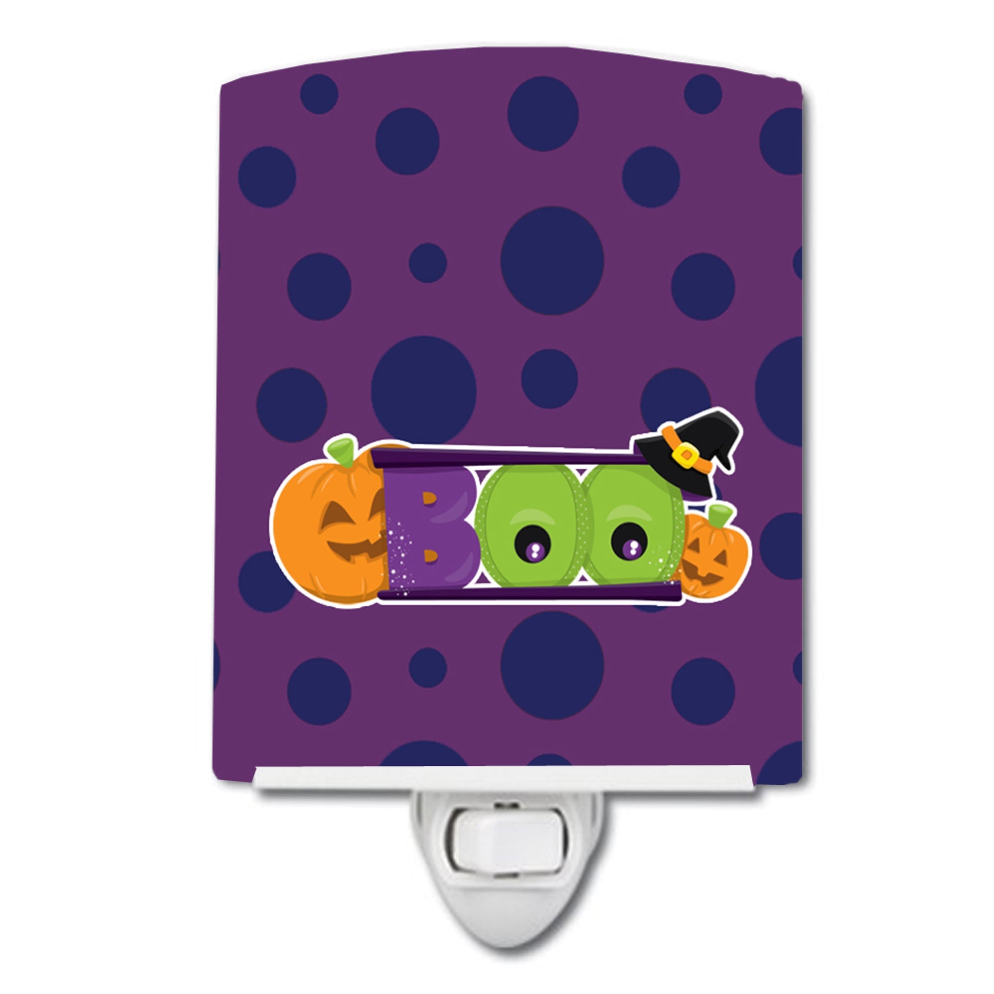  inchCarolines Treasures Halloween Ceramic Night Light, Boo, Purple, 6 inch inch x 4 inch inch inch