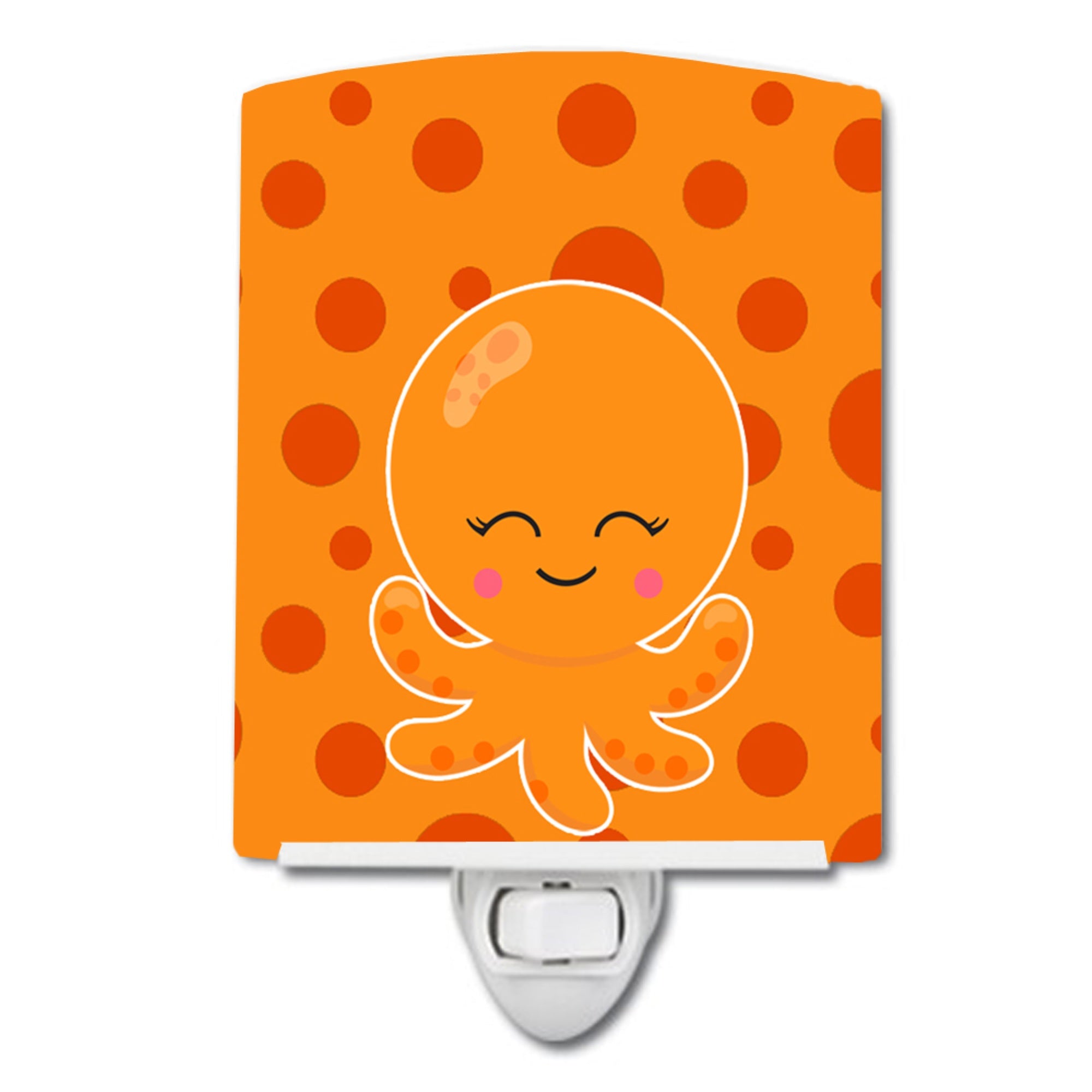  inchCarolines Treasures Ceramic Night Light, Precious Ocean Octopus, Orange, 6 inch inch x 4 inch inch inch