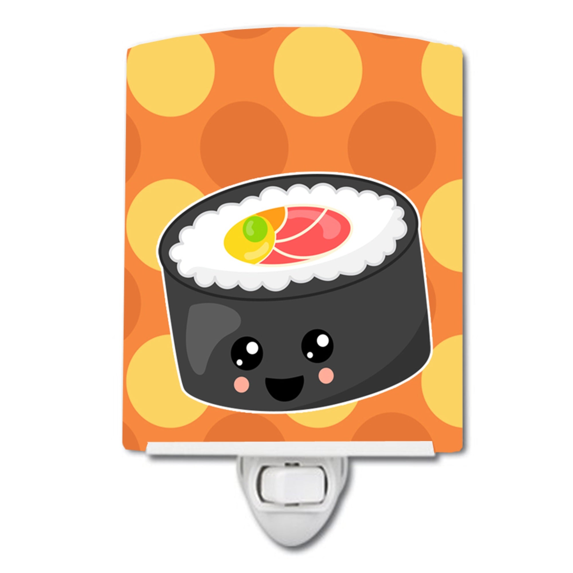  inchCarolines Treasures Sushi Ceramic Night Light, Roll with Face, Multicolor, 6 inch inch x 4 inch inch inch