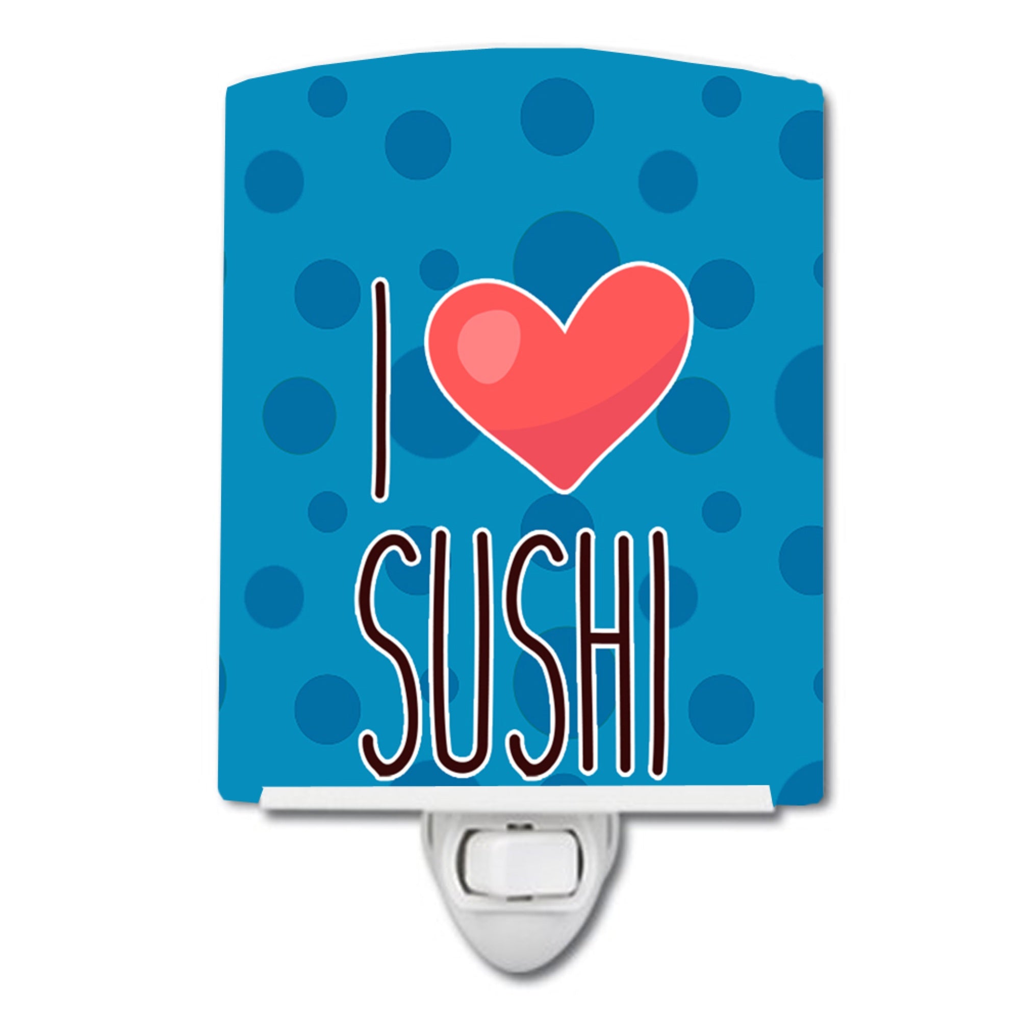  inchCarolines Treasures I Love You Ceramic Night Light, Sushi, Blue, 6 inch inch x 4 inch inch inch