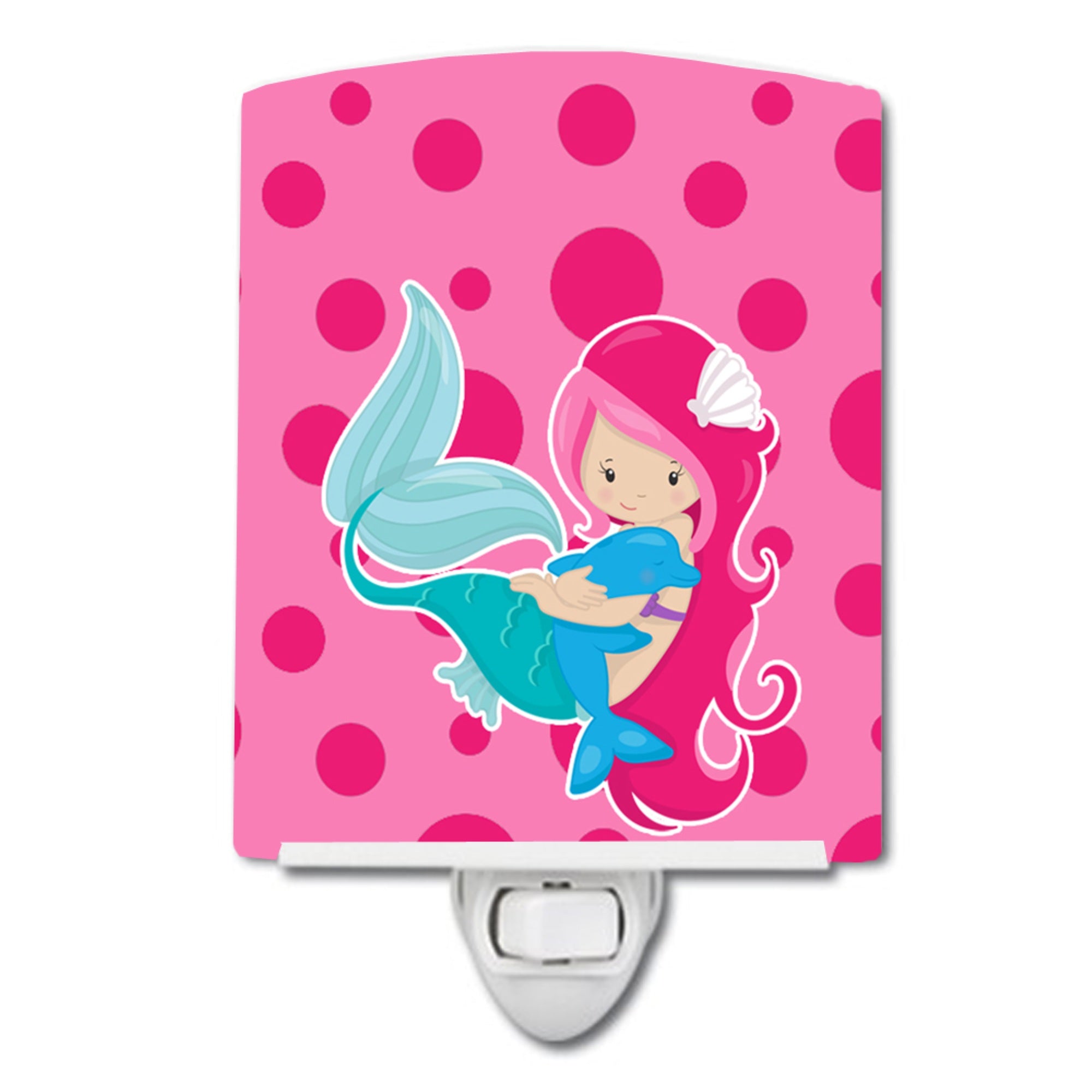  inchCarolines Treasures Beach Mermaid Ceramic Night Light, Pink, 6 inch inch x 4 inch inch inch
