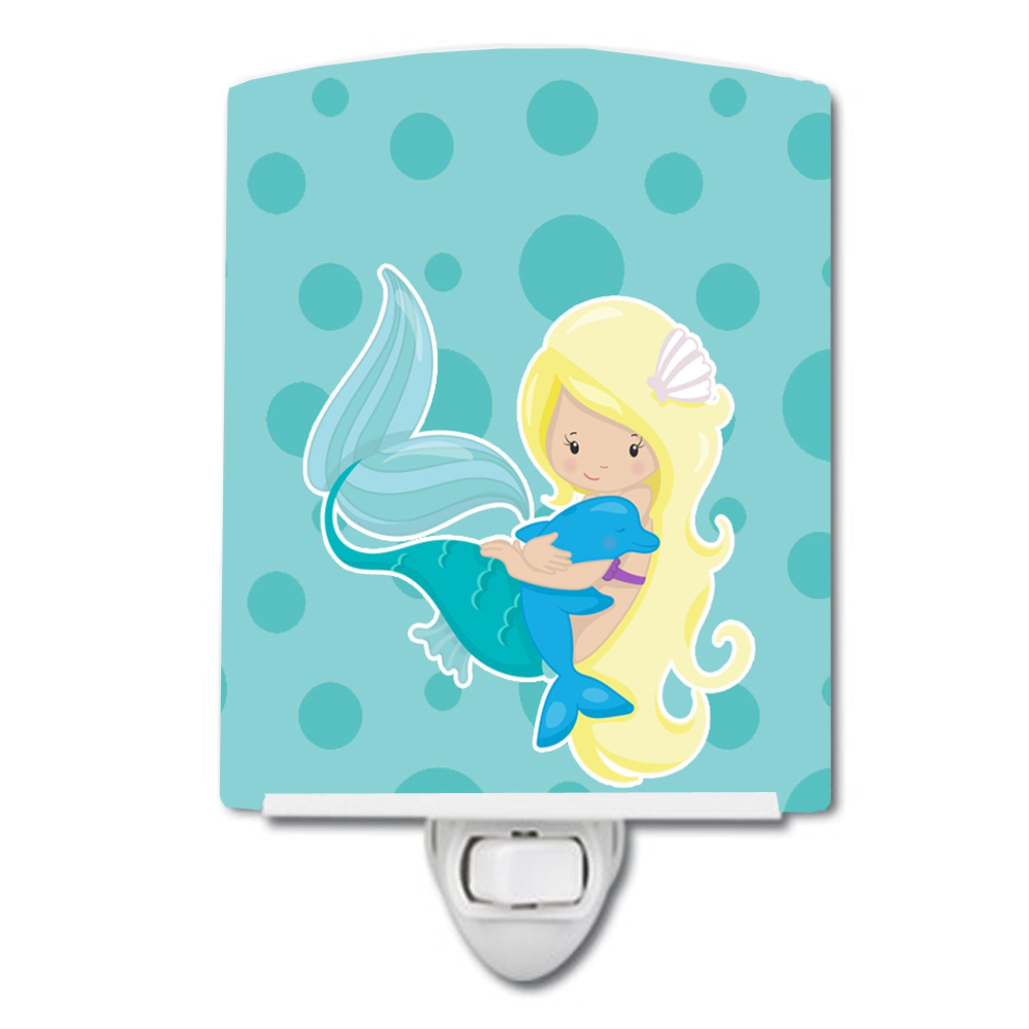  inchCarolines Treasures Beach Mermaid Ceramic Night Light, Blue, 6 inch inch x 4 inch inch inch
