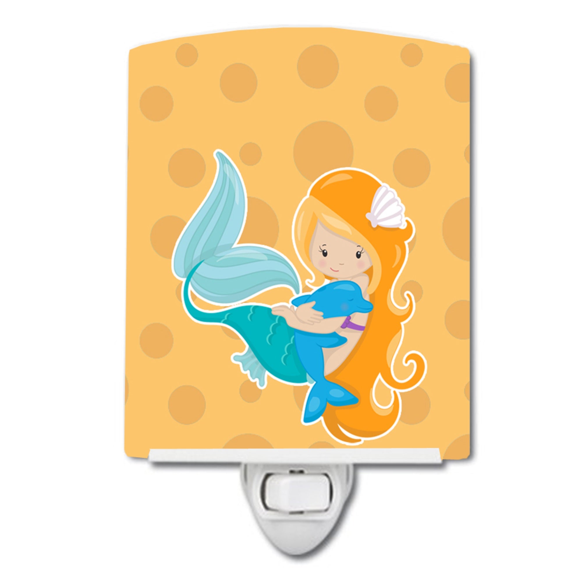  inchCarolines Treasures Beach Mermaid Ceramic Night Light, Beige, 6 inch inch x 4 inch inch inch