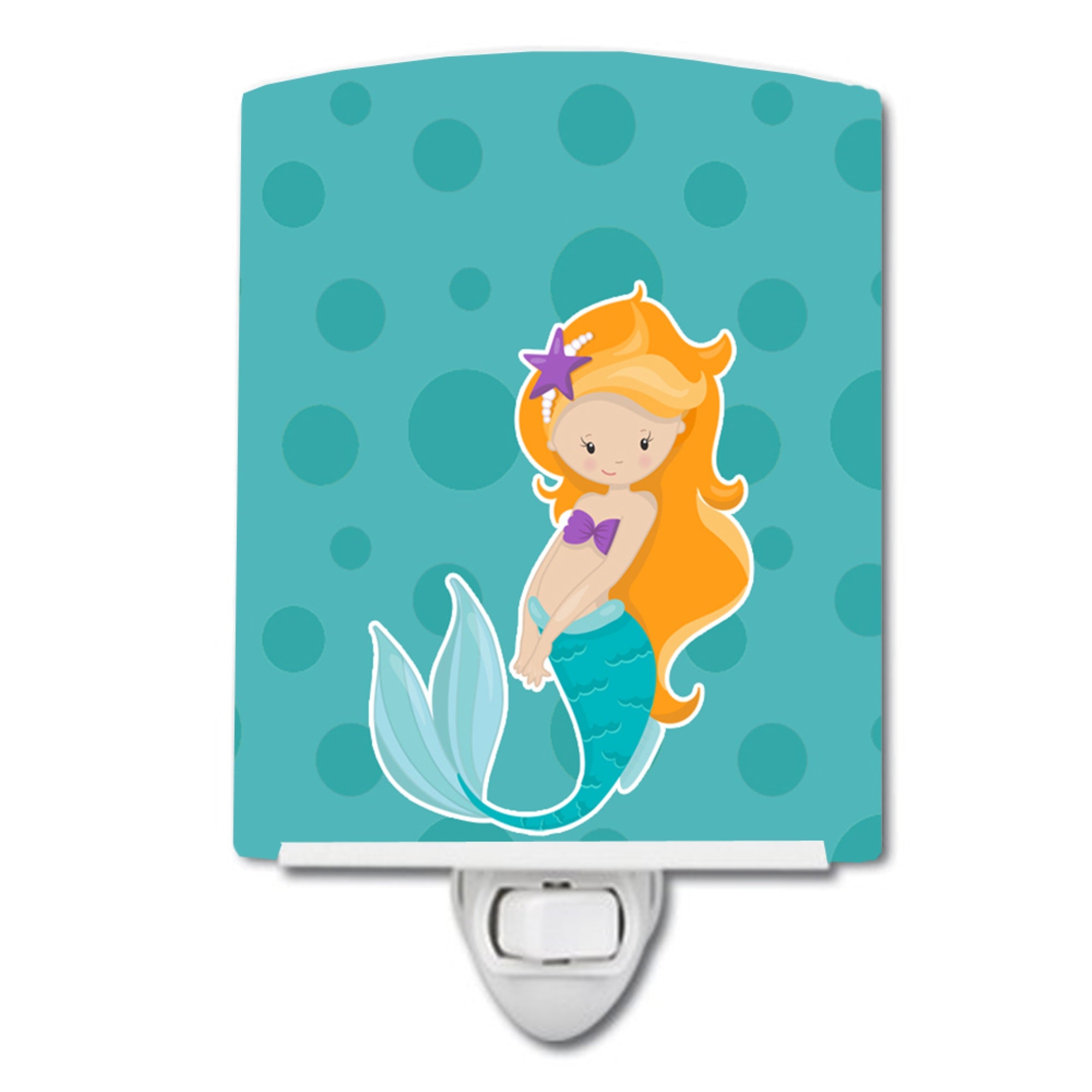  inchCarolines Treasures Beach Mermaid Ceramic Night Light, Ginger, Blue, 6 inch inch x 4 inch inch inch