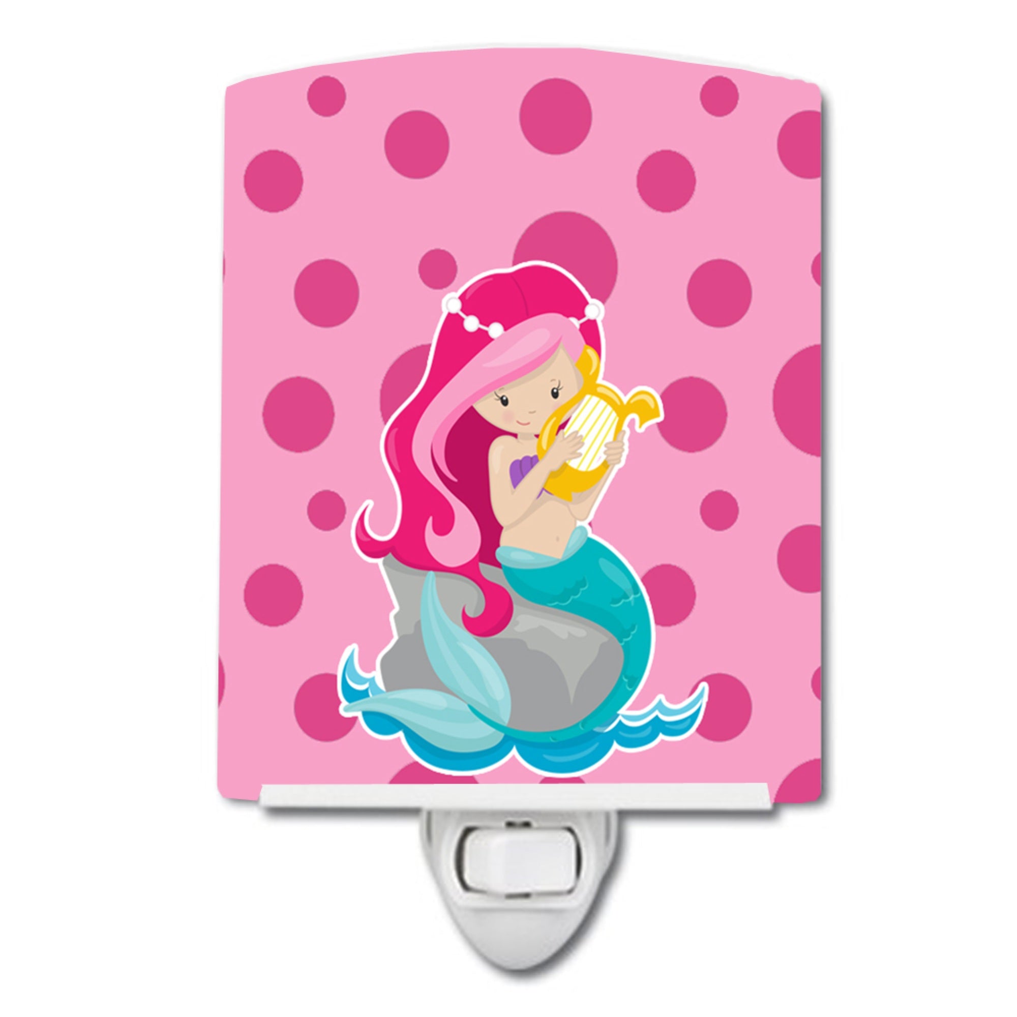  inchCarolines Treasures Beach Mermaid Hair Ceramic Night Light, Pamela, Pink, 6 inch inch x 4 inch inch inch