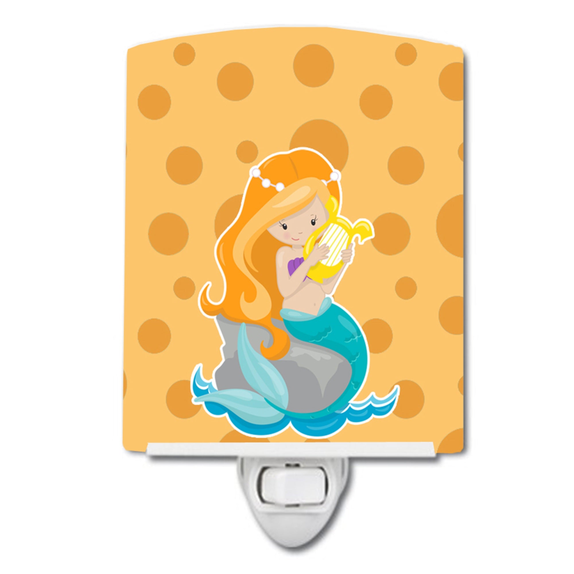  inchCarolines Treasures Beach Mermaid Ceramic Night Light, Ginger Hair Laurie, Beige, 6 inch inch x 4 inch inch inch