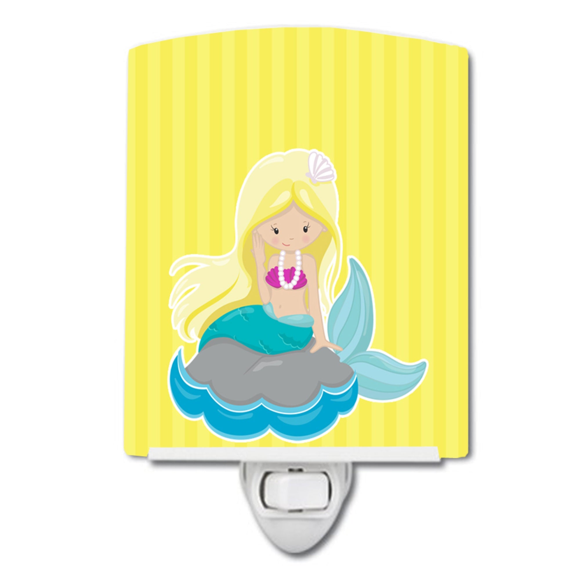  inchCarolines Treasures Beach Mermaid Ceramic Night Light, Blonde Hair #2, Yellow, 6 inch inch x 4 inch inch inch