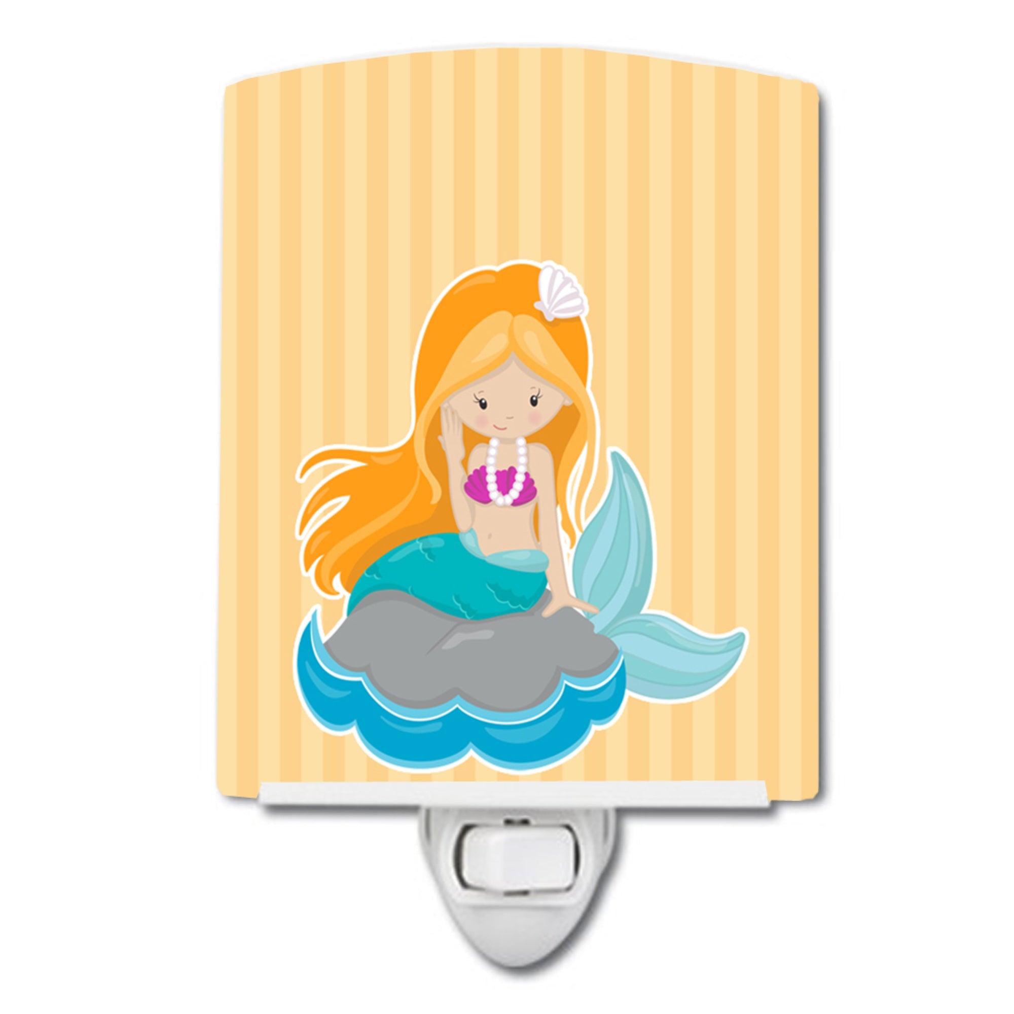  inchCarolines Treasures Beach Mermaid Ceramic Night Light, Ginger Hair, Beige, 6 inch inch x 4 inch inch inch