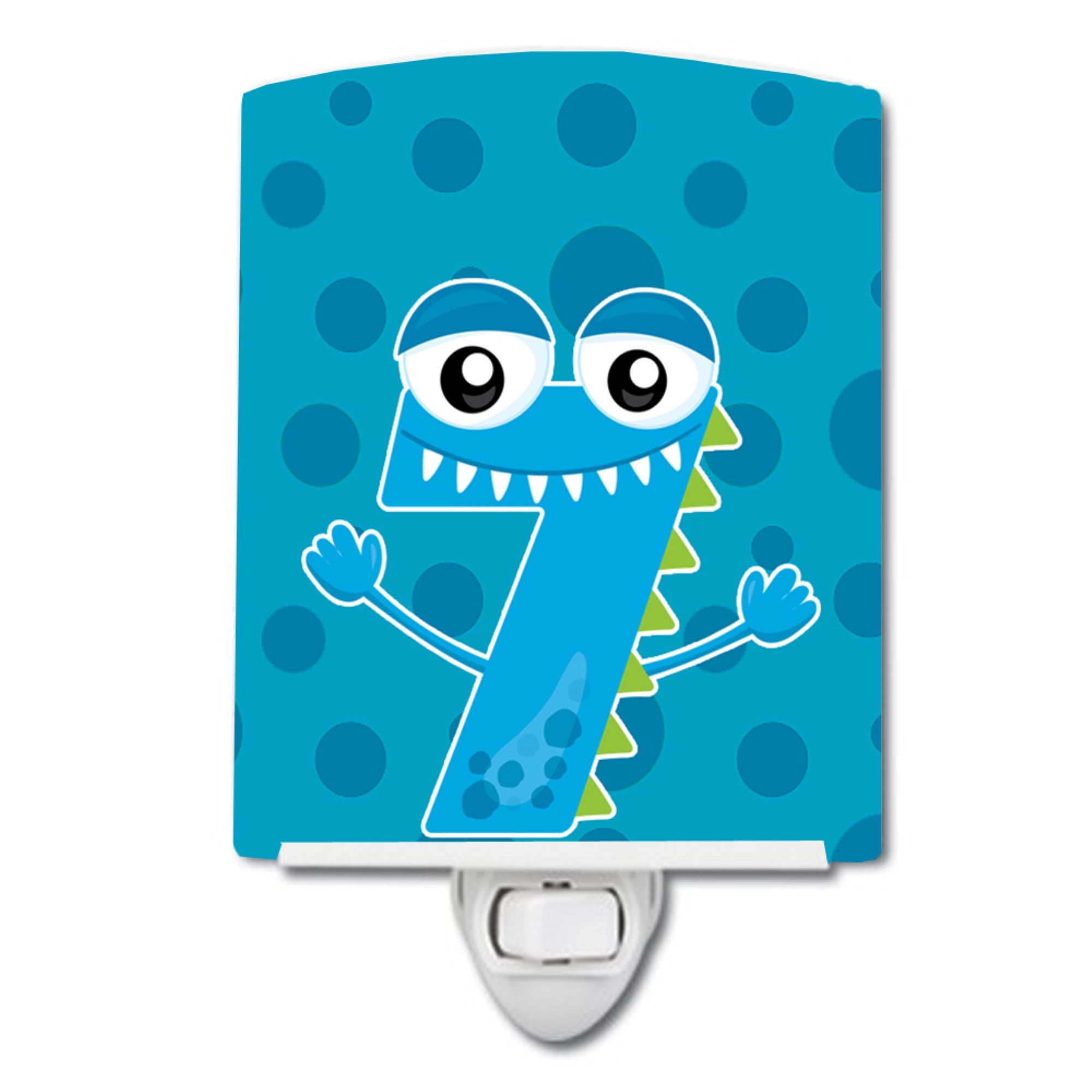  inchCarolines Treasures Monster Ceramic Night Light, Month 7, Blue, 6 inch inch x 4 inch inch inch