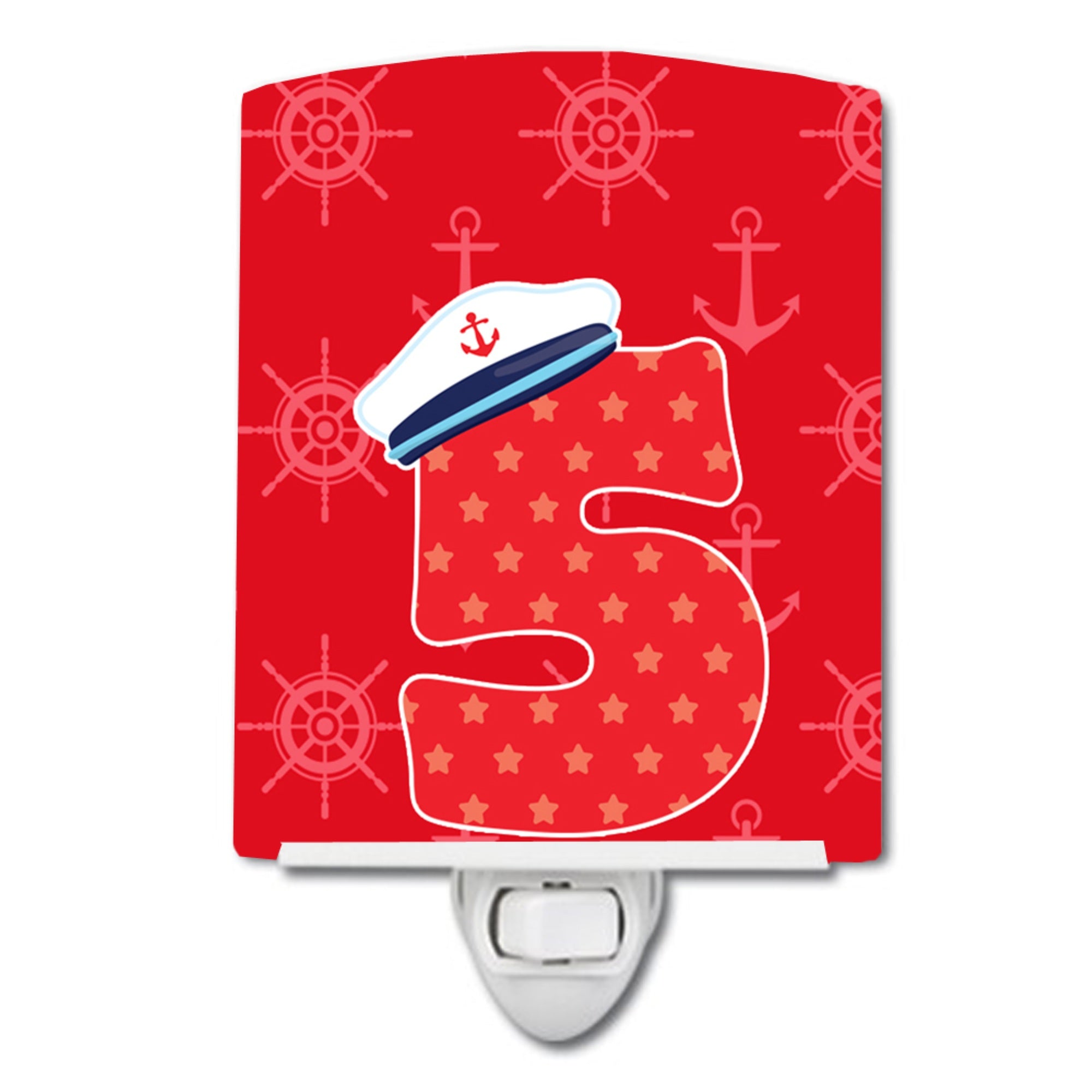  inchCarolines Treasures Nautical Ceramic Night Light, Month 5, Red, 6 inch inch x 4 inch inch inch