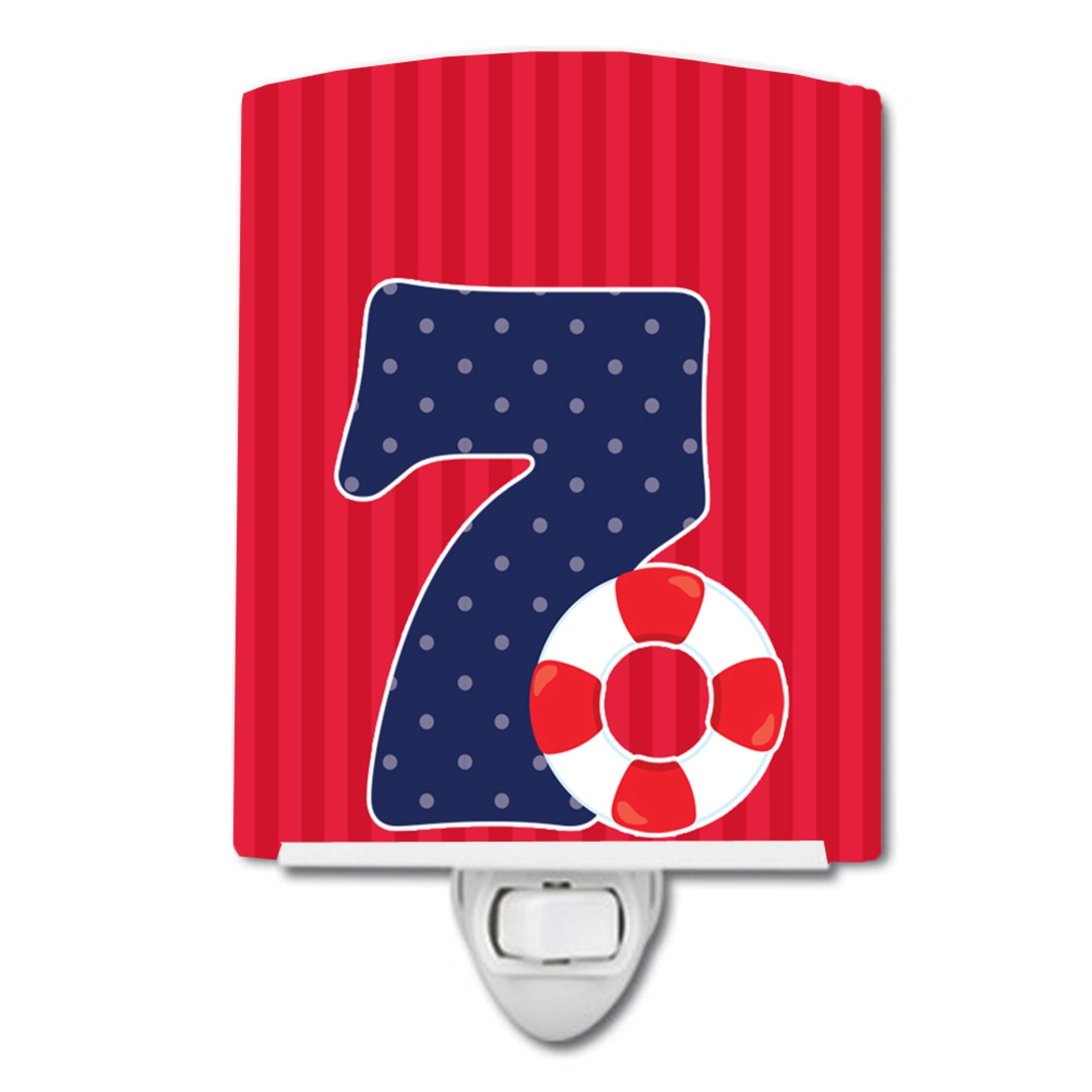  inchCarolines Treasures Nautical Ceramic Night Light, Month 7, Red, 6 inch inch x 4 inch inch inch