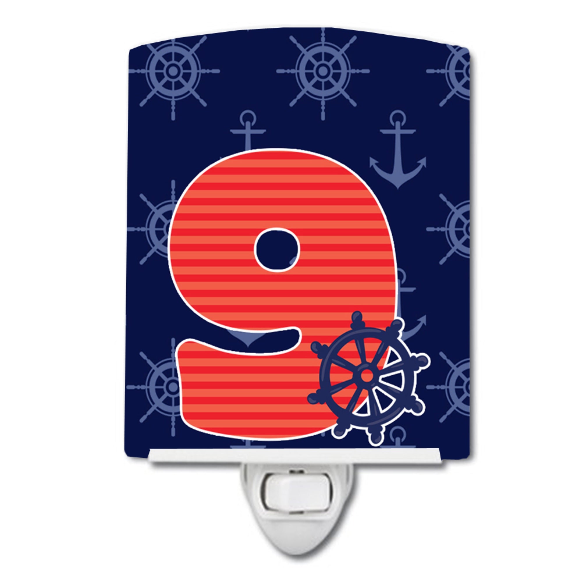  inchCarolines Treasures Nautical Ceramic Night Light, Month 9, Blue, 6 inch inch x 4 inch inch inch