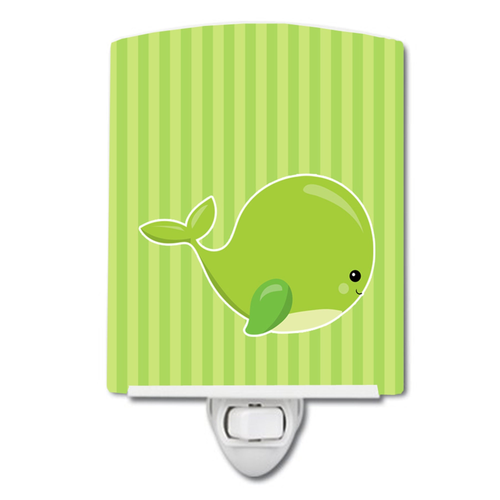  inchCarolines Treasures Nautical Whale Ceramic Night Light, Charlie, Green, 6 inch inch x 4 inch inch inch