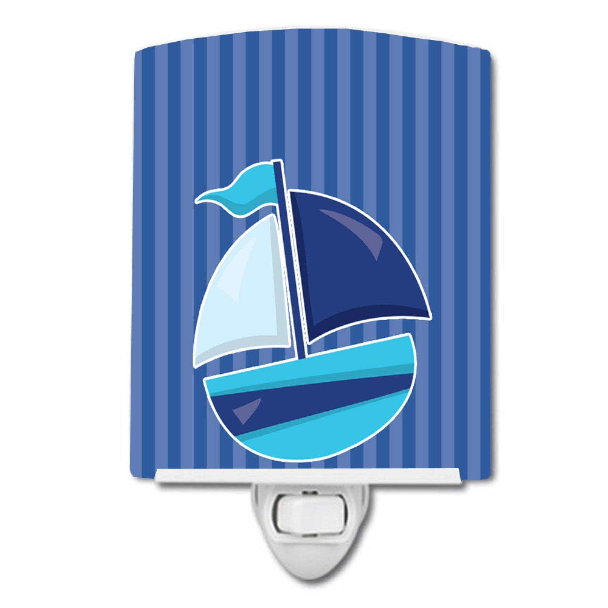  inchCarolines Treasures Nautical Sailboat Ceramic Night Light, #2 Blue, 6 inch inch x 4 inch inch inch