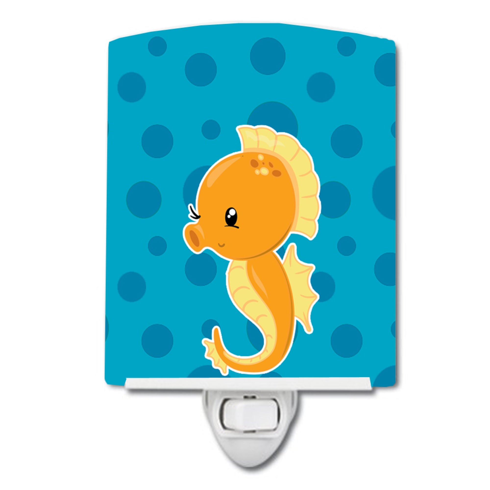 inchCarolines Treasures Nautical Ceramic Night Light, Seahorse, Blue, 6 inch inch x 4 inch inch inch