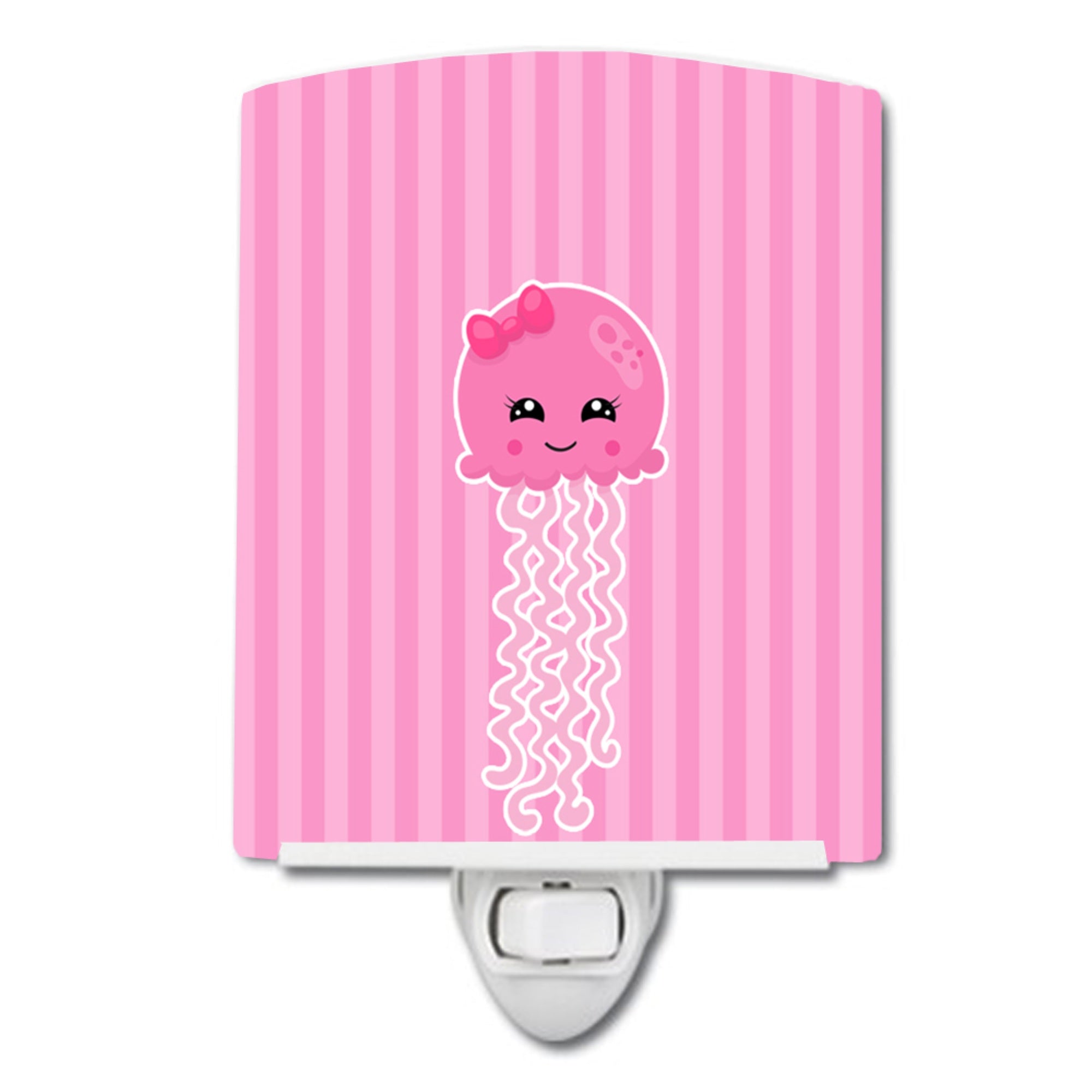  inchCarolines Treasures Nautical Jellyfish Ceramic Night Light, Pink, 6 inch inch x 4 inch inch inch