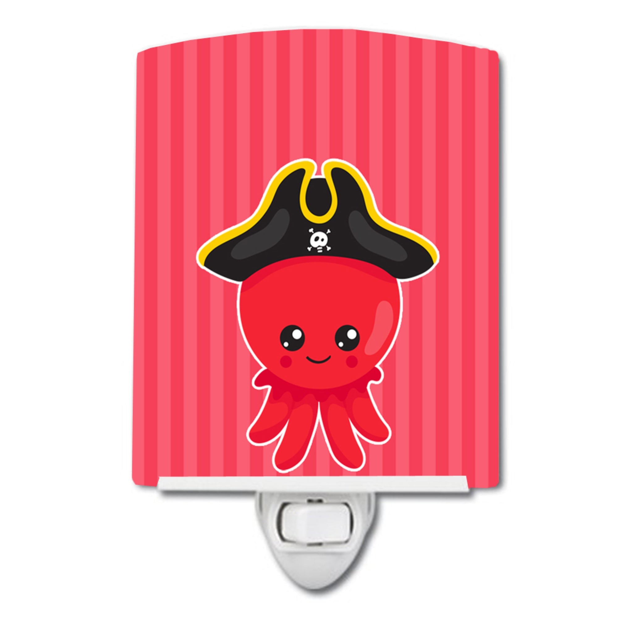  inchCarolines Treasures Nautical Pirate Octopus Ceramic Night Light, Red, 6 inch inch x 4 inch inch, BB8912CNL inch