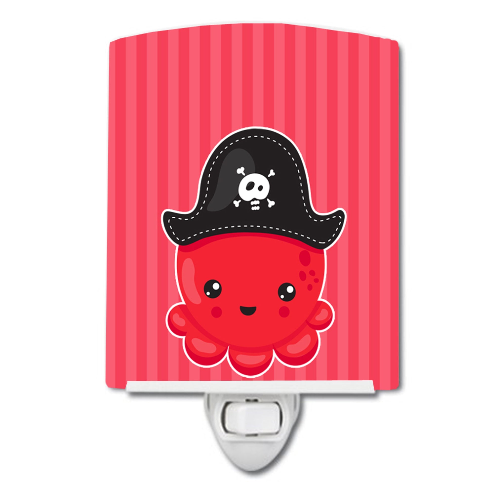  inchCarolines Treasures Nautical Pirate Octopus Ceramic Night Light, Red, 6 inch inch x 4 inch inch, BB8918CNL inch