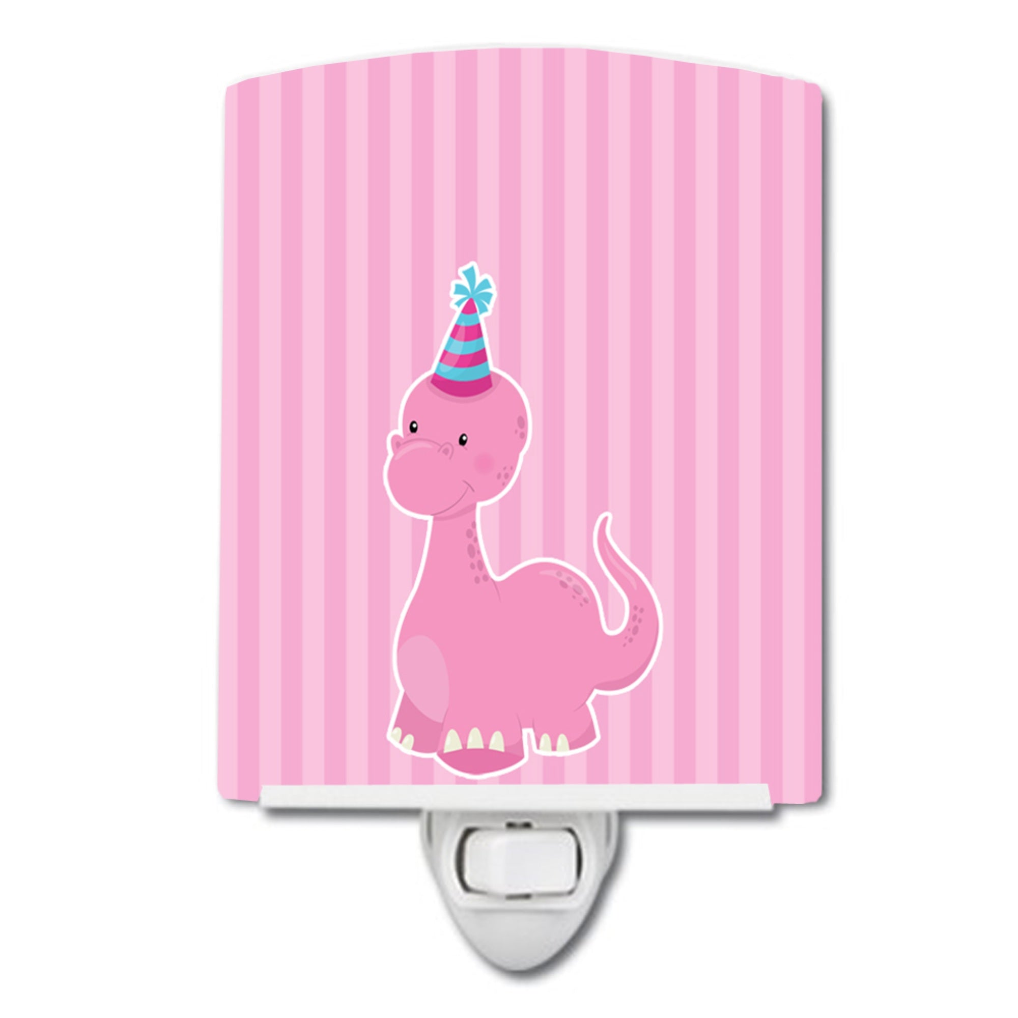  inchCarolines Treasures Dinosaur Ceramic Night Light, Pink, 6x4 inch