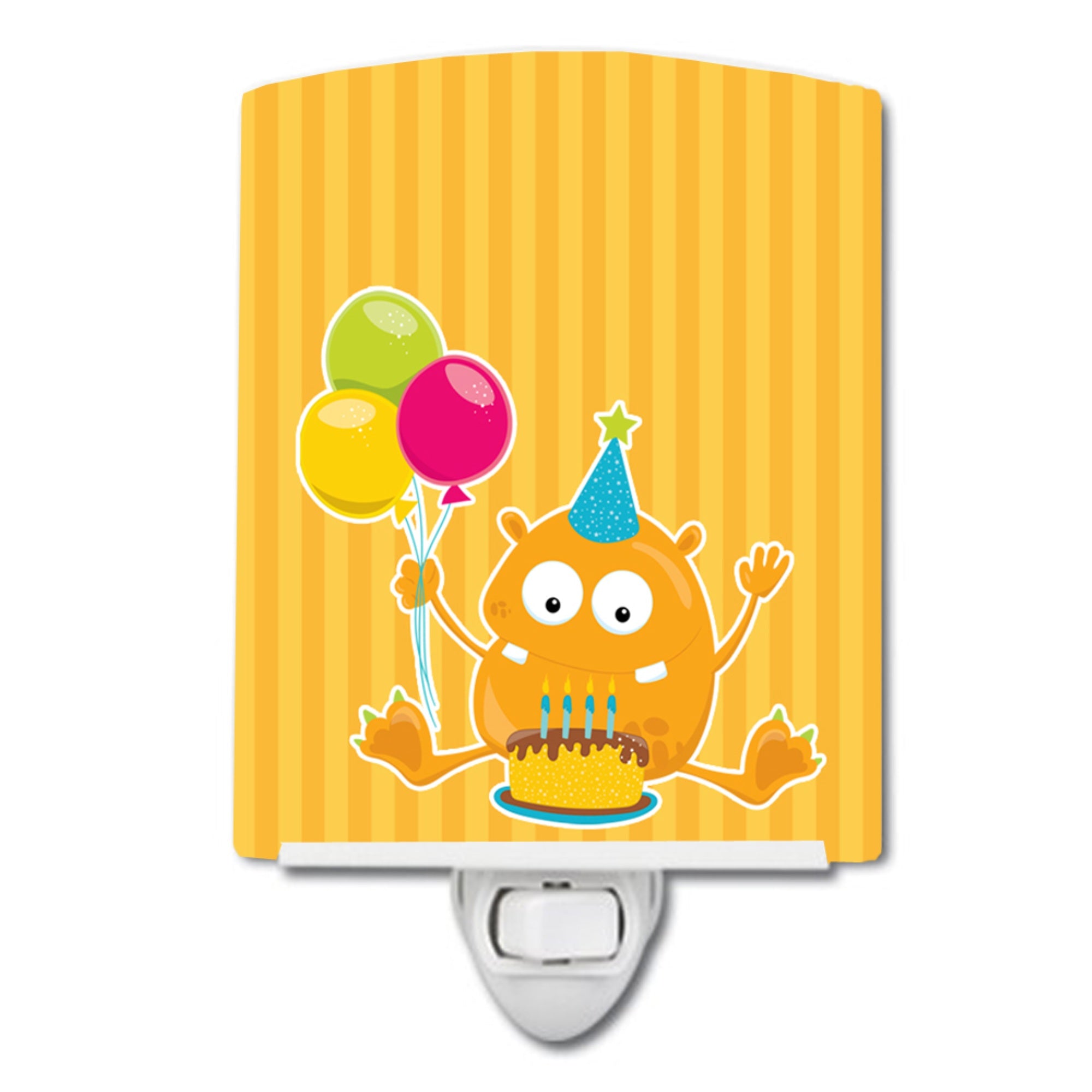  inchCarolines Treasures Birthday Monster Ceramic Night Light, Orange, 6 inch inch x 4 inch inch inch