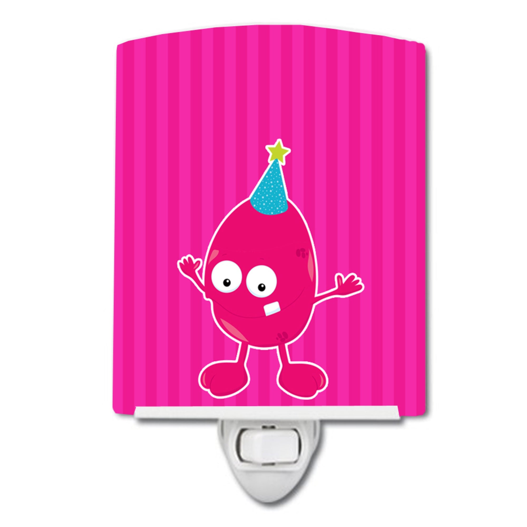  inchCarolines Treasures Birthday Monster Ceramic Night Light, Pink, 6 inch inch x 4 inch inch inch
